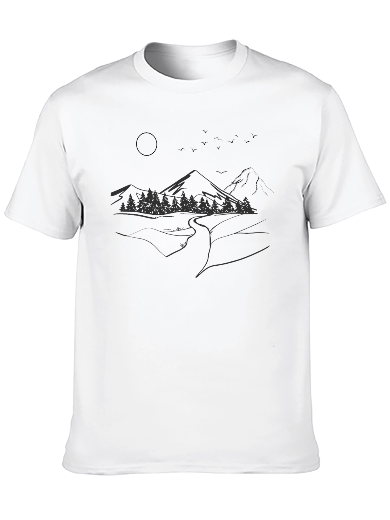 Black Mountain Landscape Graphic T-Shirt view 10