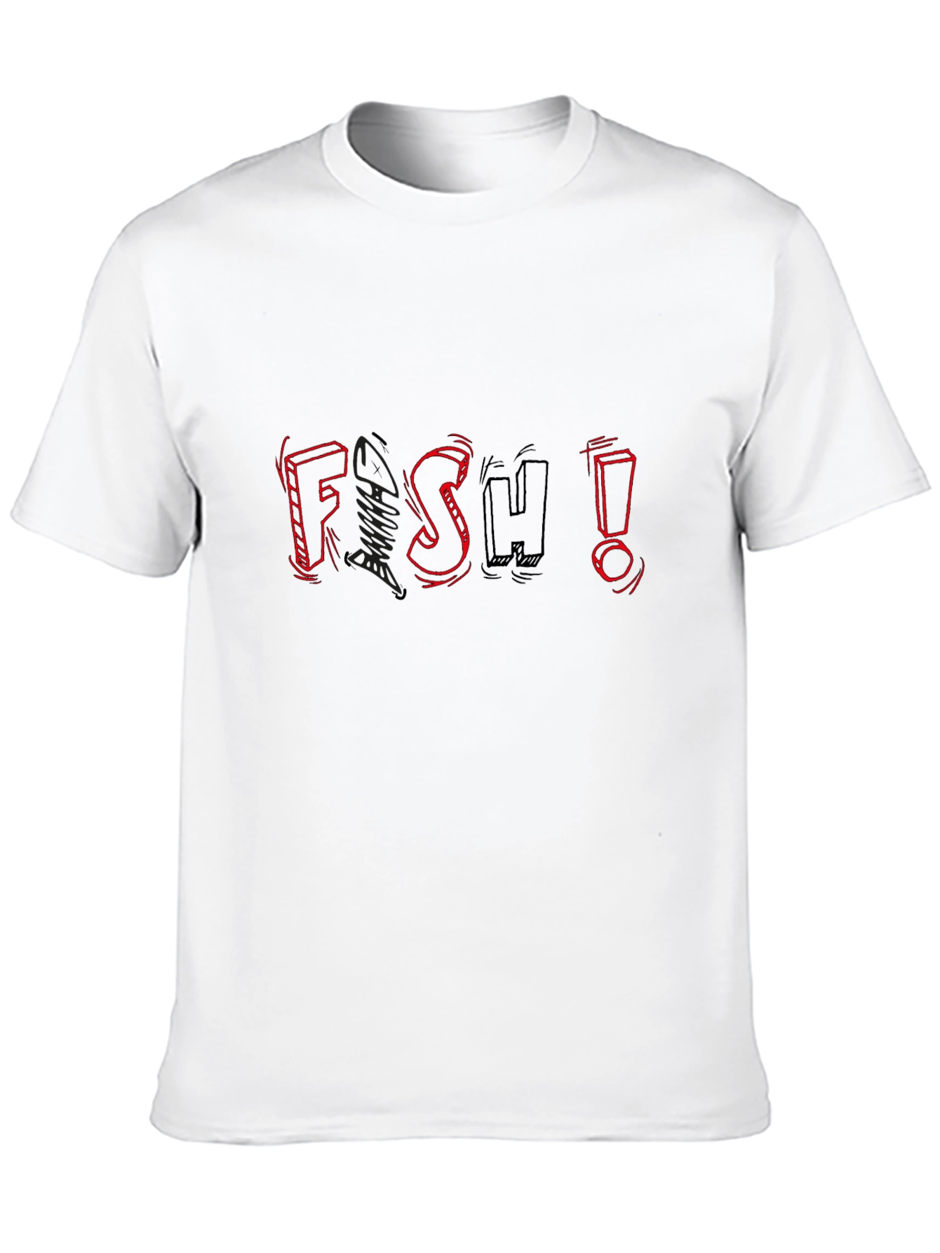 Black Funky FISH Graphic Tee - Black Cotton T-Shirt view 10
