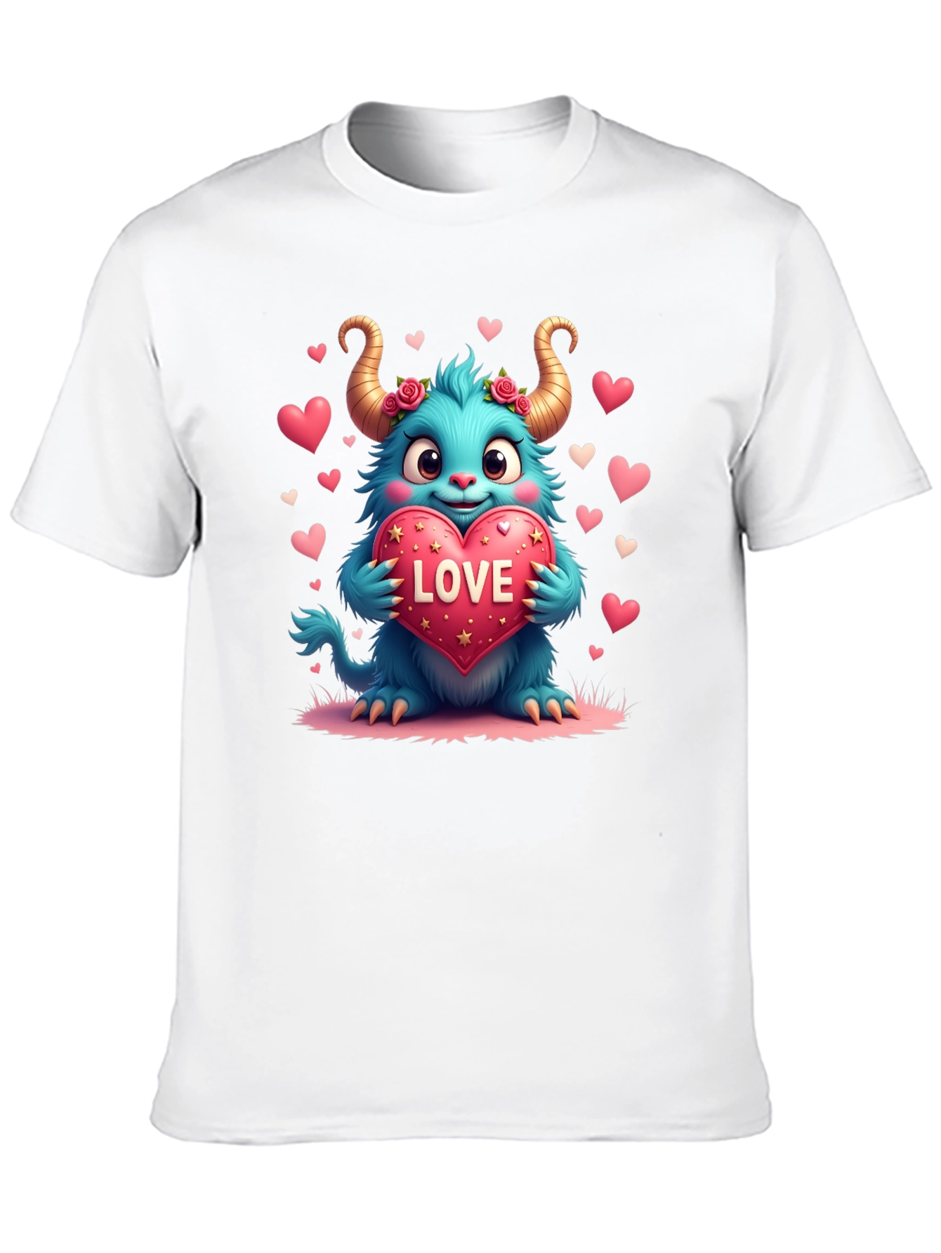 Black Monster Love Graphic Tee - Heart Valentine's view 10