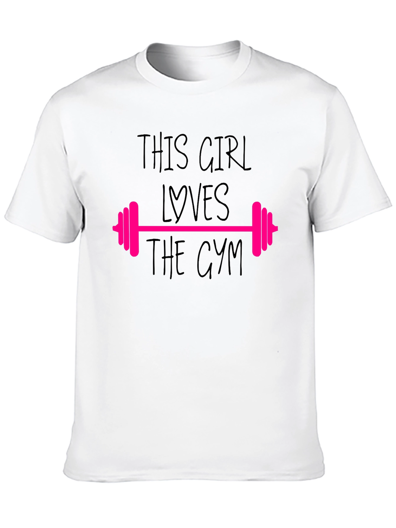 Black Gym Lover's T-Shirt - "This Girl Loves The Gym" view 10