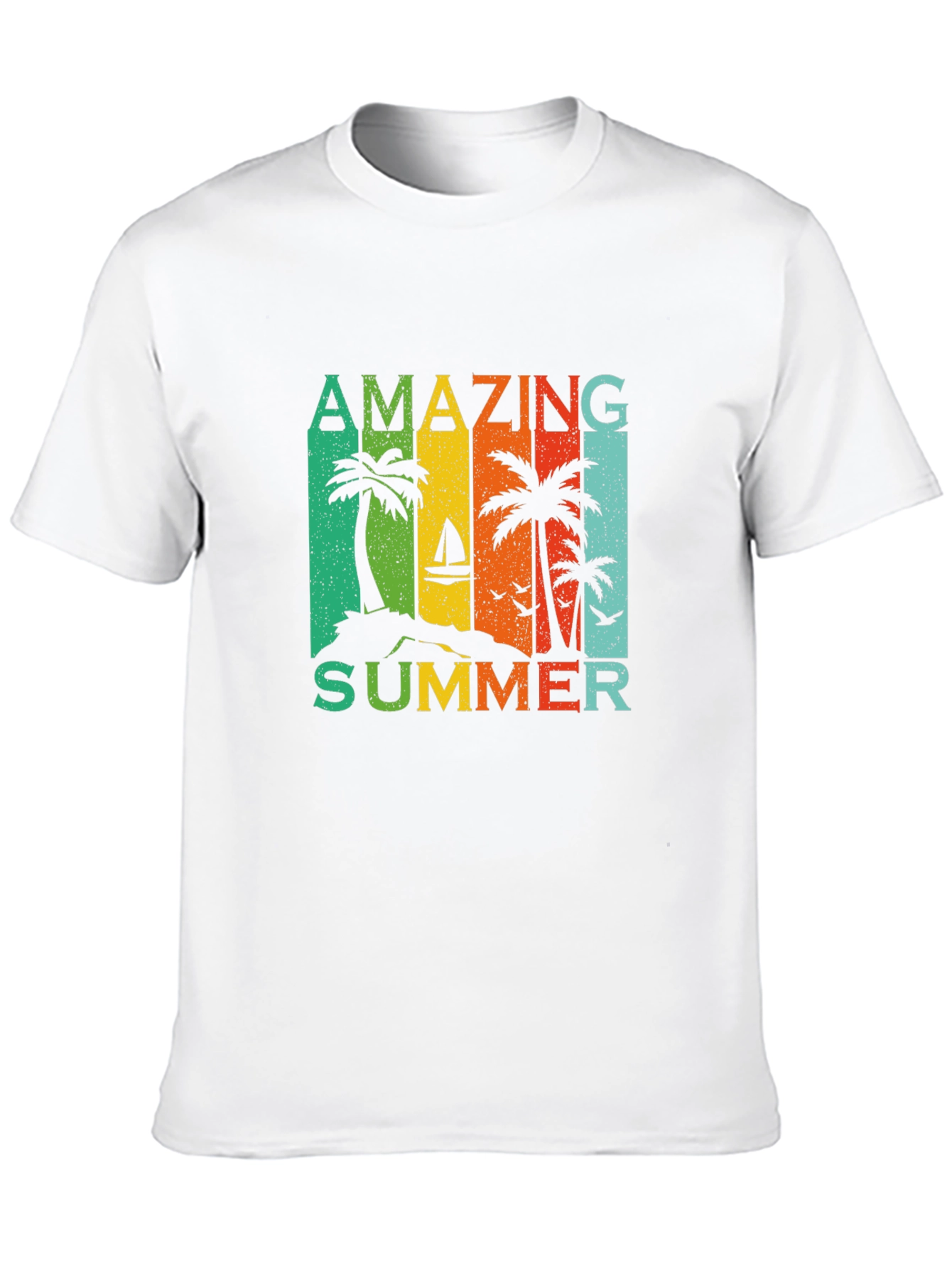 Black Amazing Summer Graphic T-Shirt - Tropical Palm Tree Design view 10