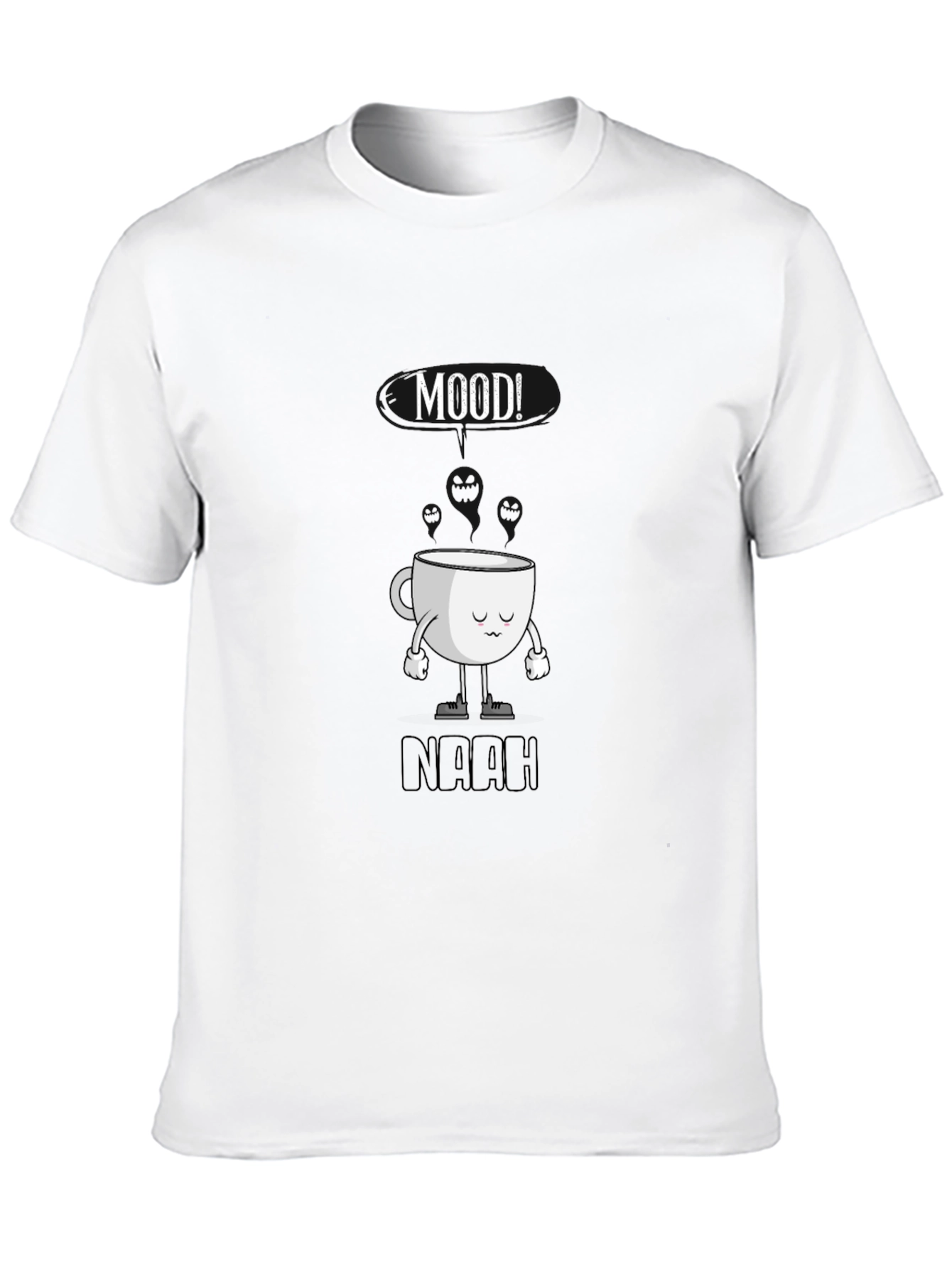 Black Mood! Coffee Cup Graphic Print Men's Black T-Shirt view 10