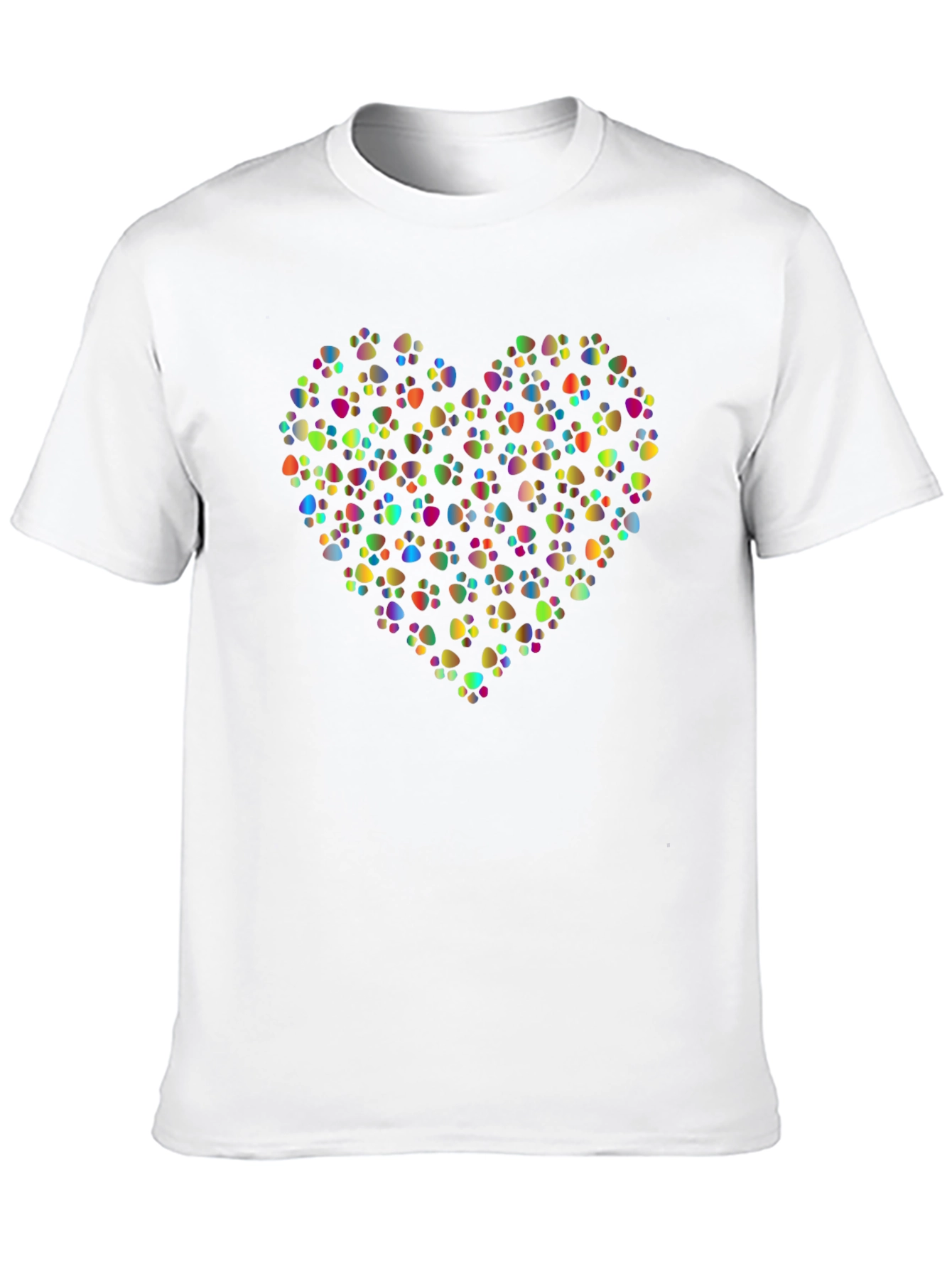 Black Paw Print Heart Black T-Shirt view 10