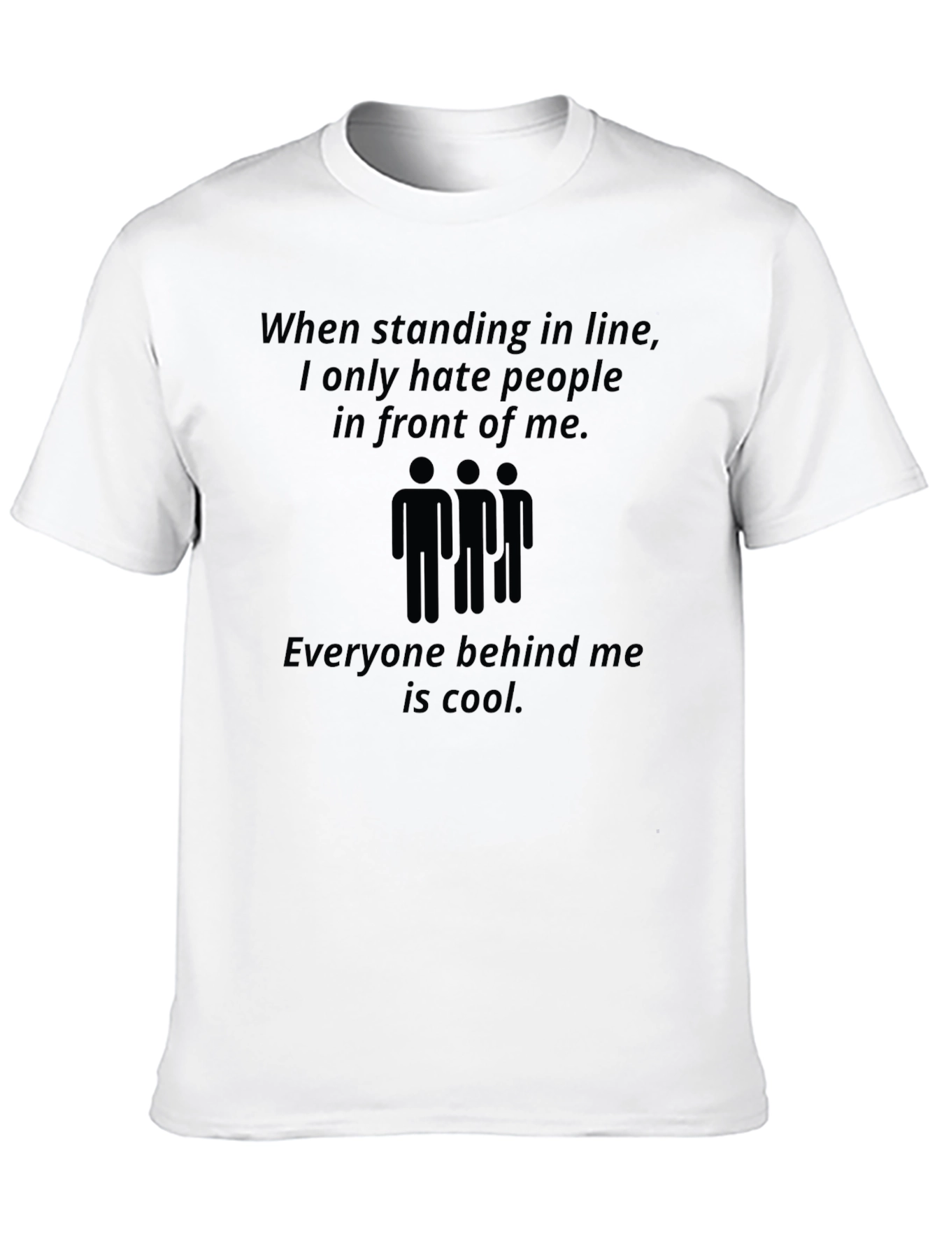 Black Funny Graphic Tee - Hate People in Front view 10