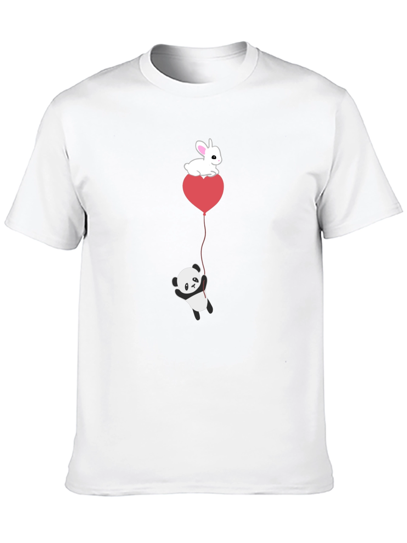 Black Panda & Bunny Heart Balloon T-Shirt view 10