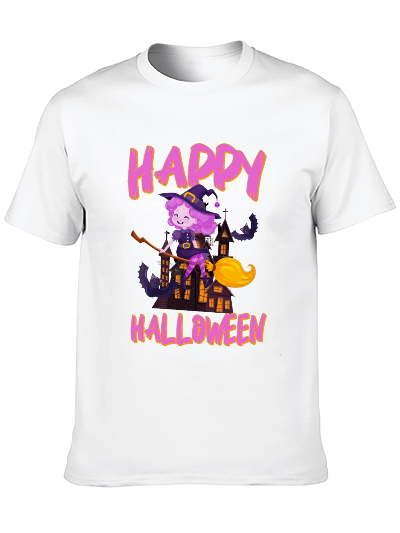 Black Happy Halloween Witch T-Shirt view 10