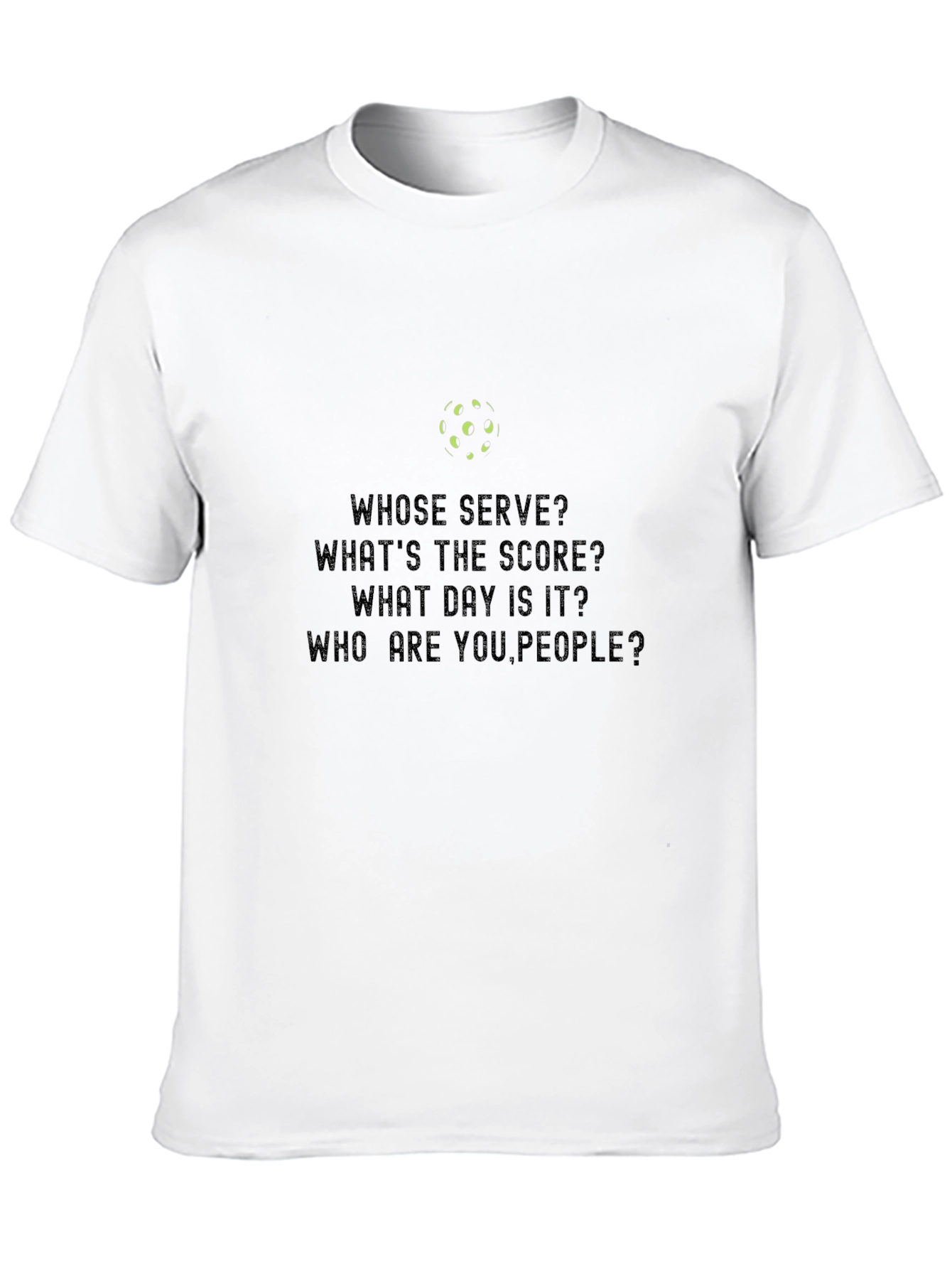 Black Pickleball Fan T-Shirt: Whose Serve? view 10