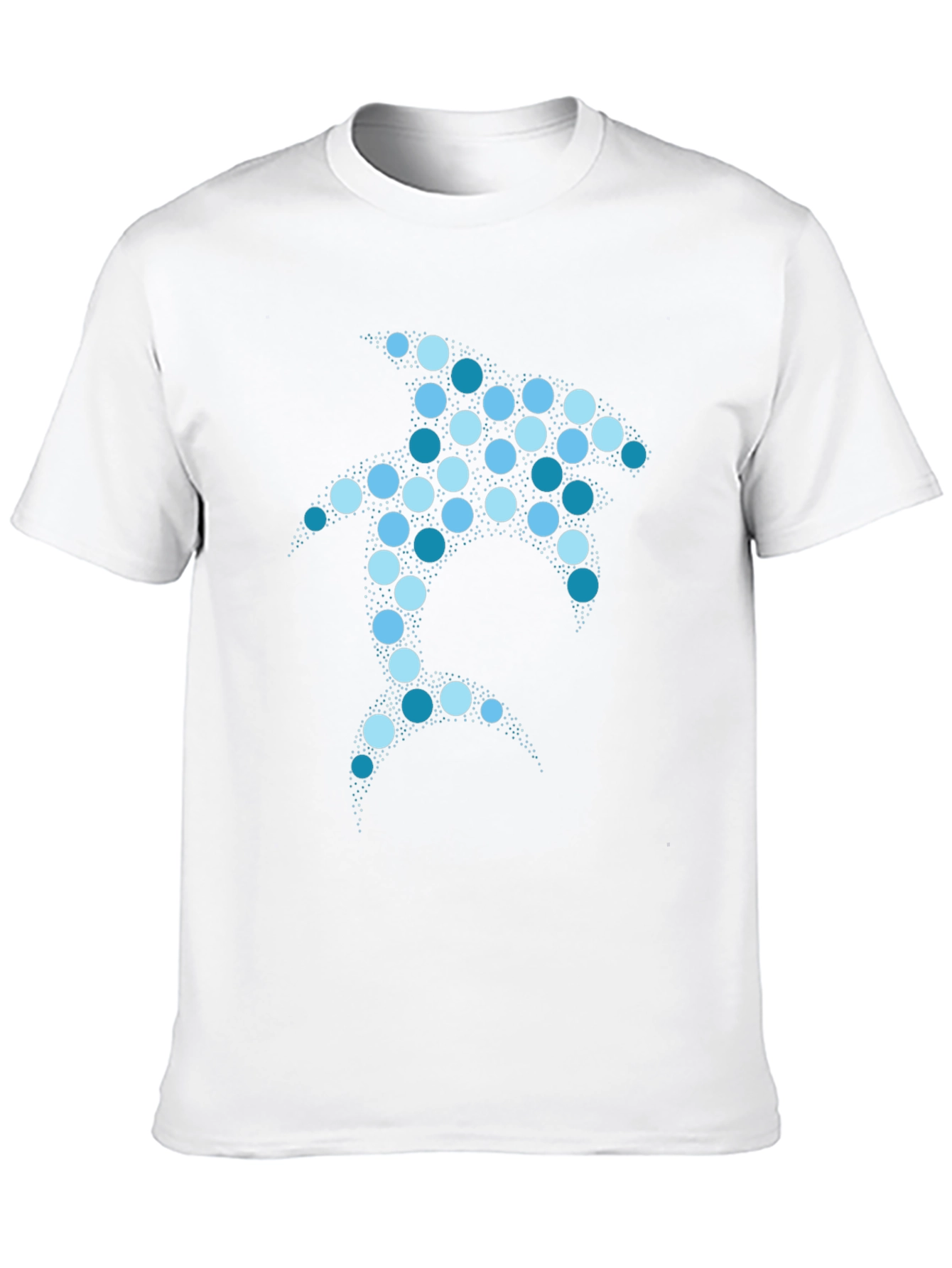 Black Geometric Shark Graphic T-Shirt - Black Cotton Blend view 10