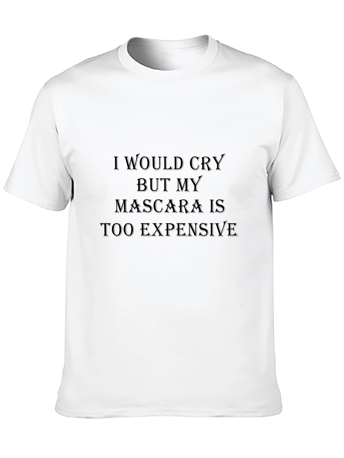Black Funny Mascara Graphic Tee - I Would Cry view 10