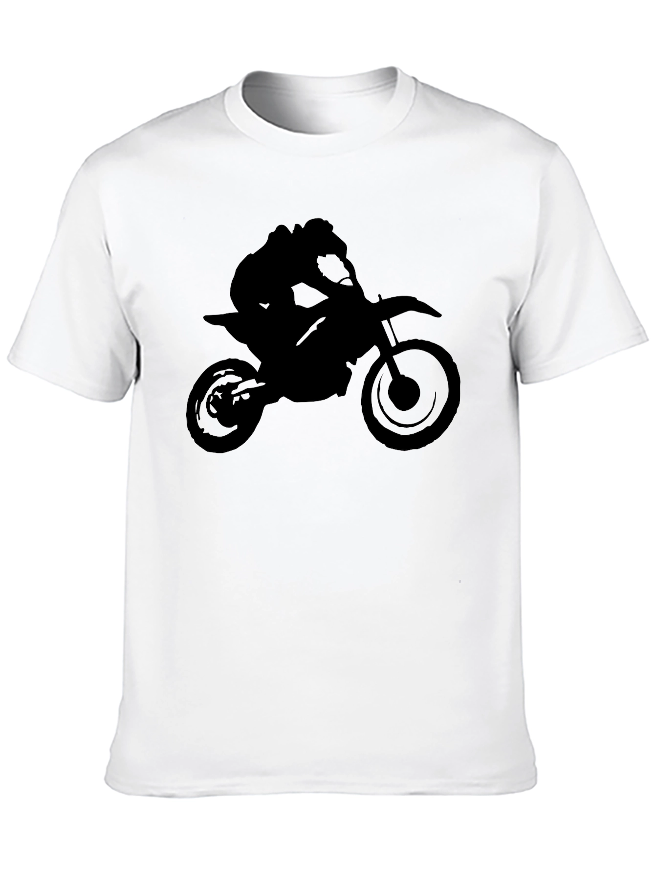 Black Motorcycle Rider Graphic Tee - Black Cotton Blend view 10