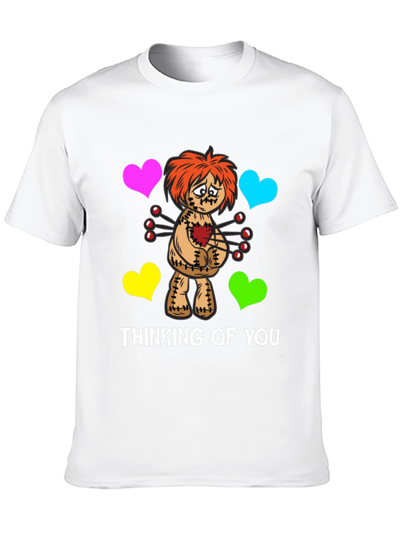 Black Thinking of You Voodoo Doll Graphic T-Shirt view 10