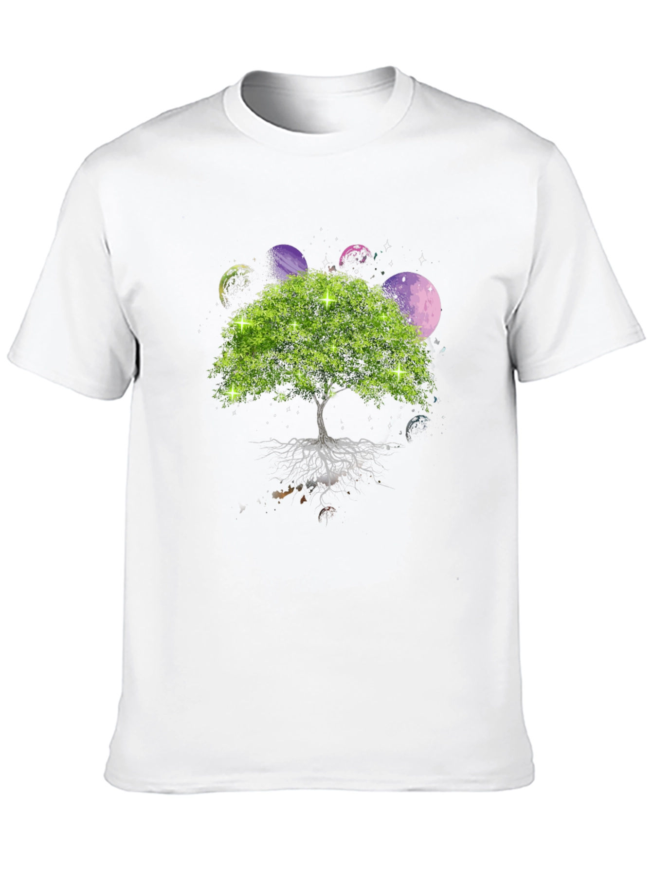 Black Tree of Life Planets Graphic Tee - Men's Black T-Shirt view 10