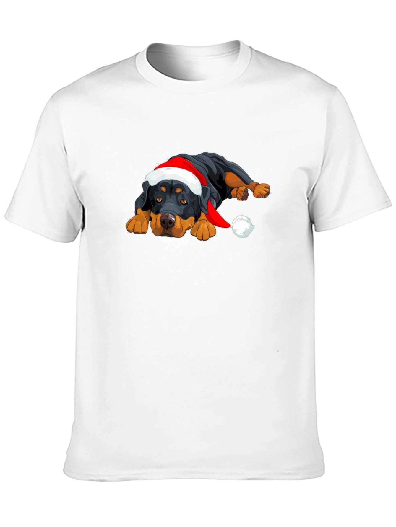 Rottweiler Christmas T-Shirt - Cute Dog Santa Hat Tee - 10