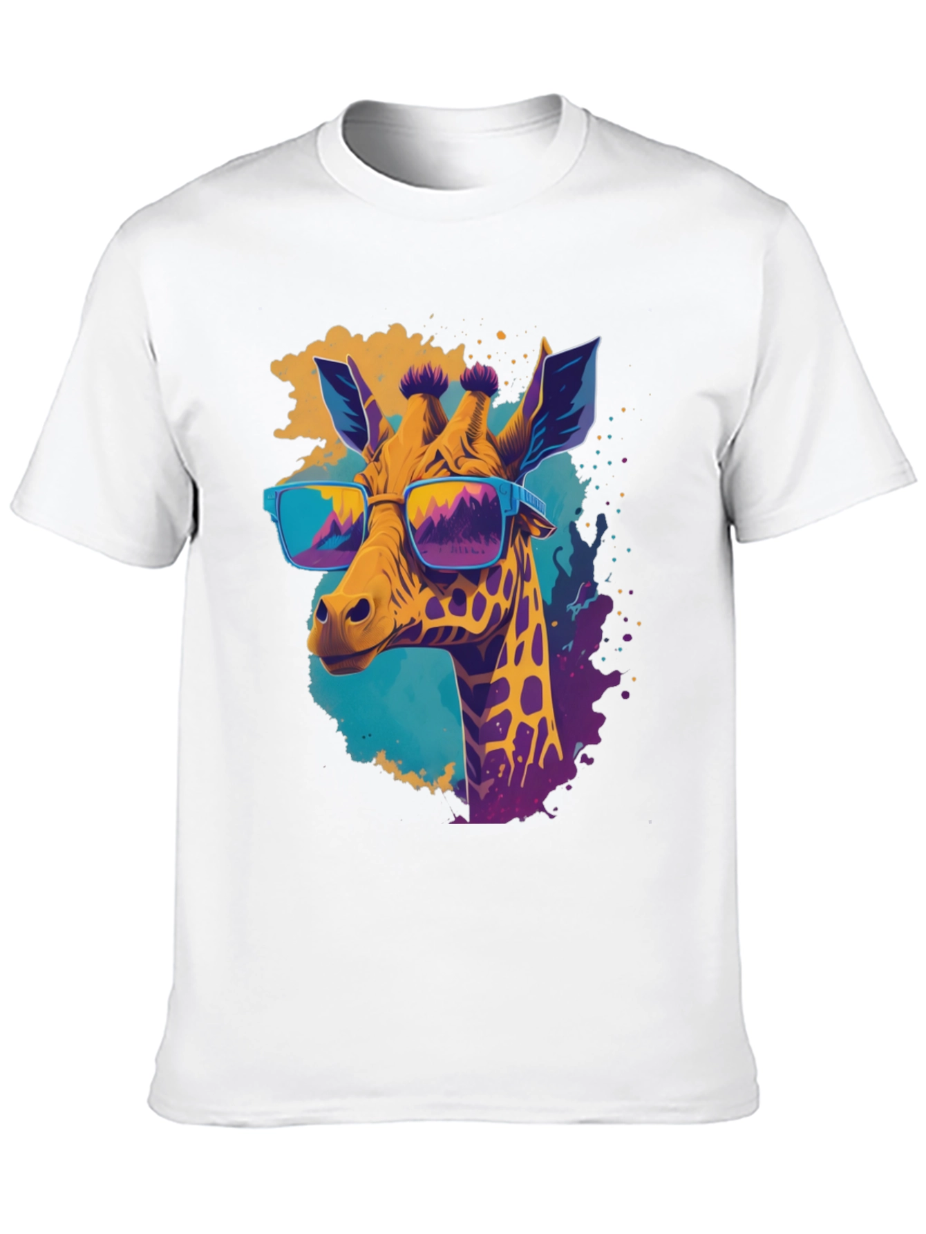 Black Cool Giraffe Graphic Tee - Stylish Men's Black T-Shirt view 10