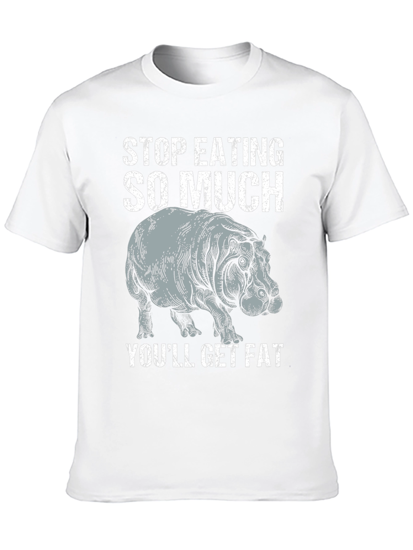 Black Stop Eating So Much Hippo Graphic T-Shirt view 10