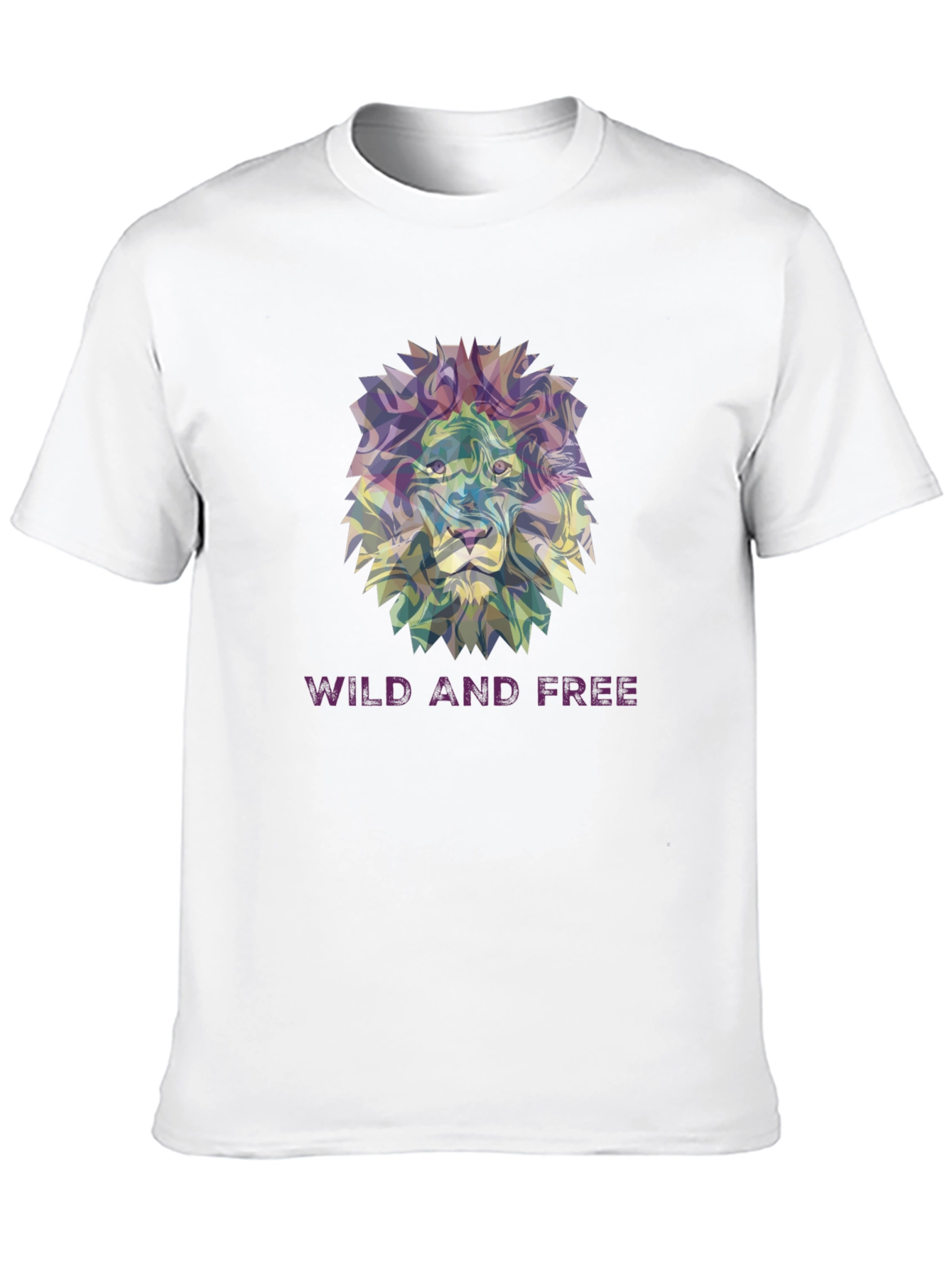 Black Wild and Free Lion Graphic Tee - Black Cotton T-Shirt view 10