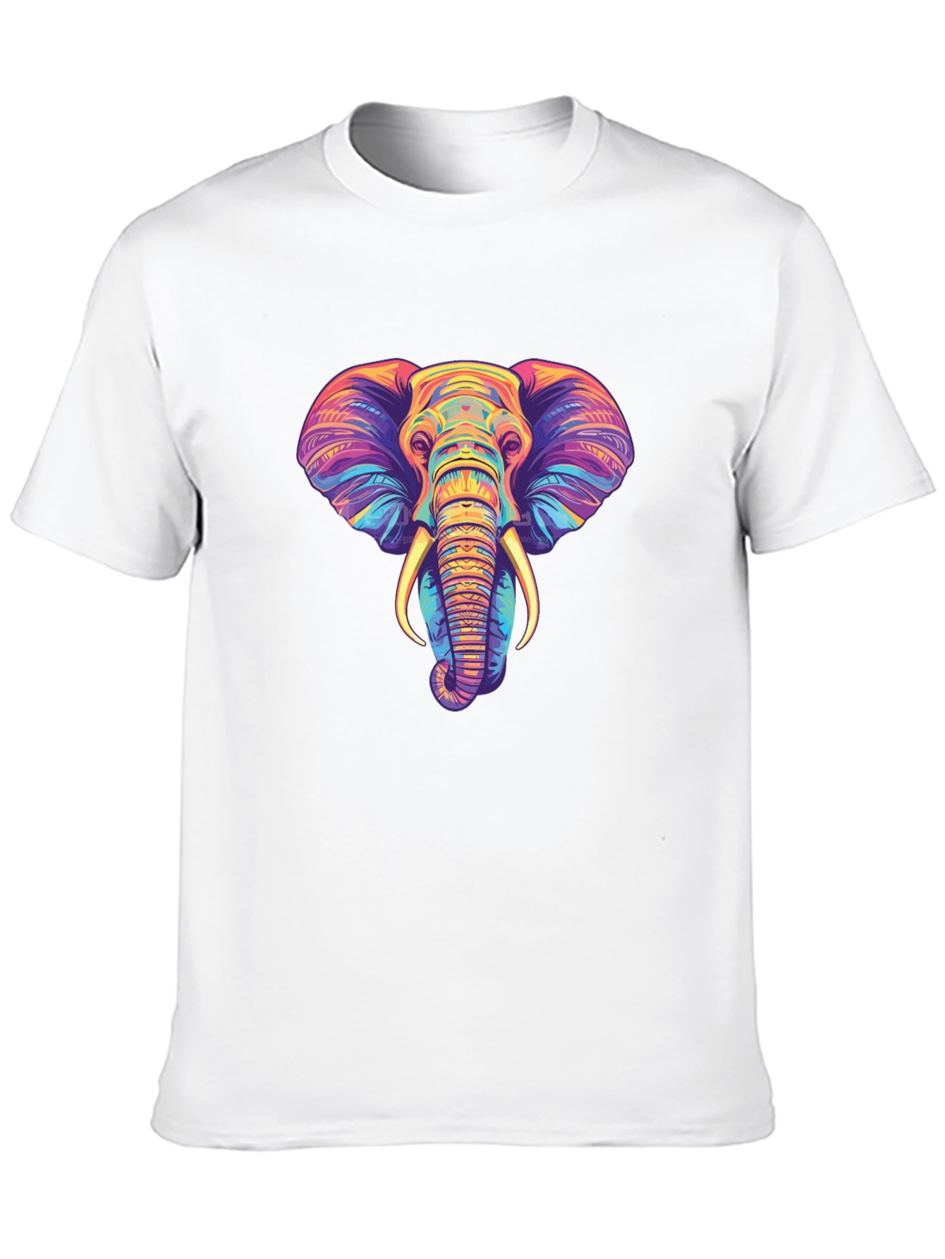 Black Vibrant Elephant Graphic Tee - Unisex Black T-Shirt view 10
