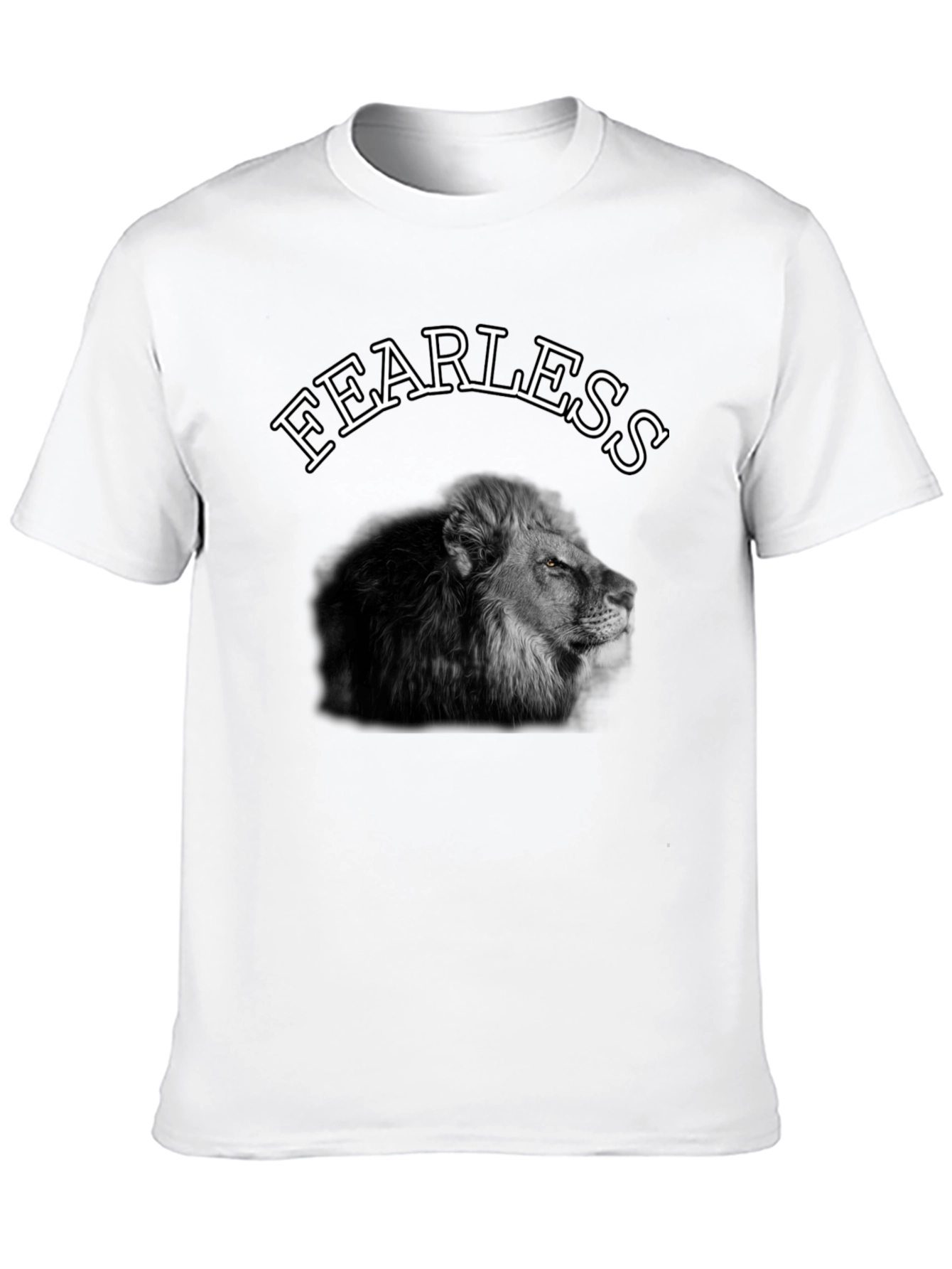 Black Fearless Lion Graphic Tee - Black Cotton T-Shirt view 10