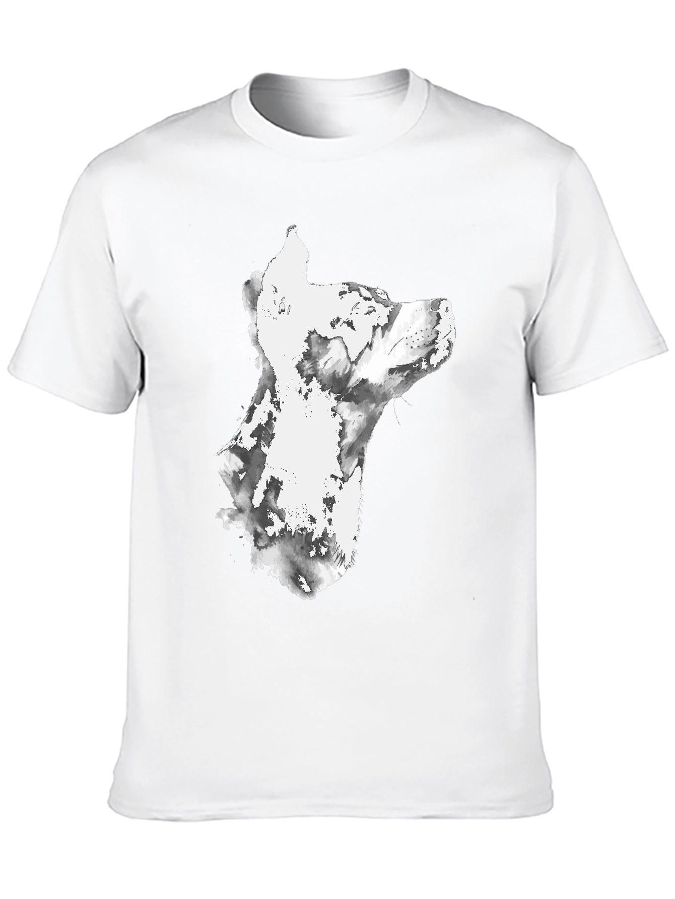 Black Dog Watercolor Graphic Print Black T-Shirt view 10