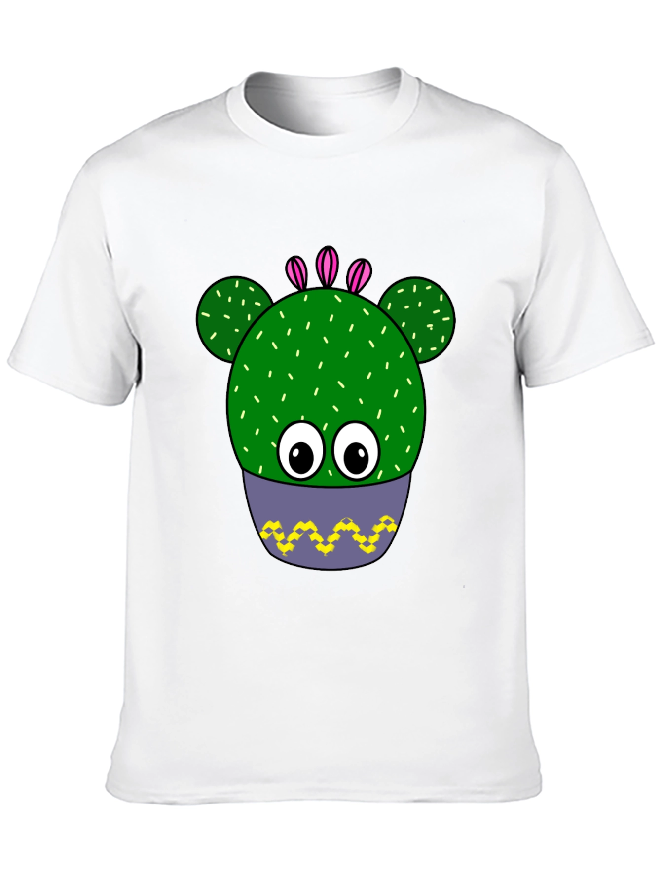 Black Funny Cactus Plant Graphic Print T-Shirt view 10