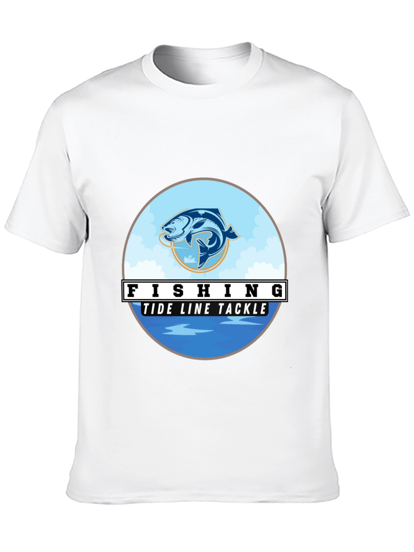 Black Fishing Tide Line Tackle Graphic T-Shirt view 10