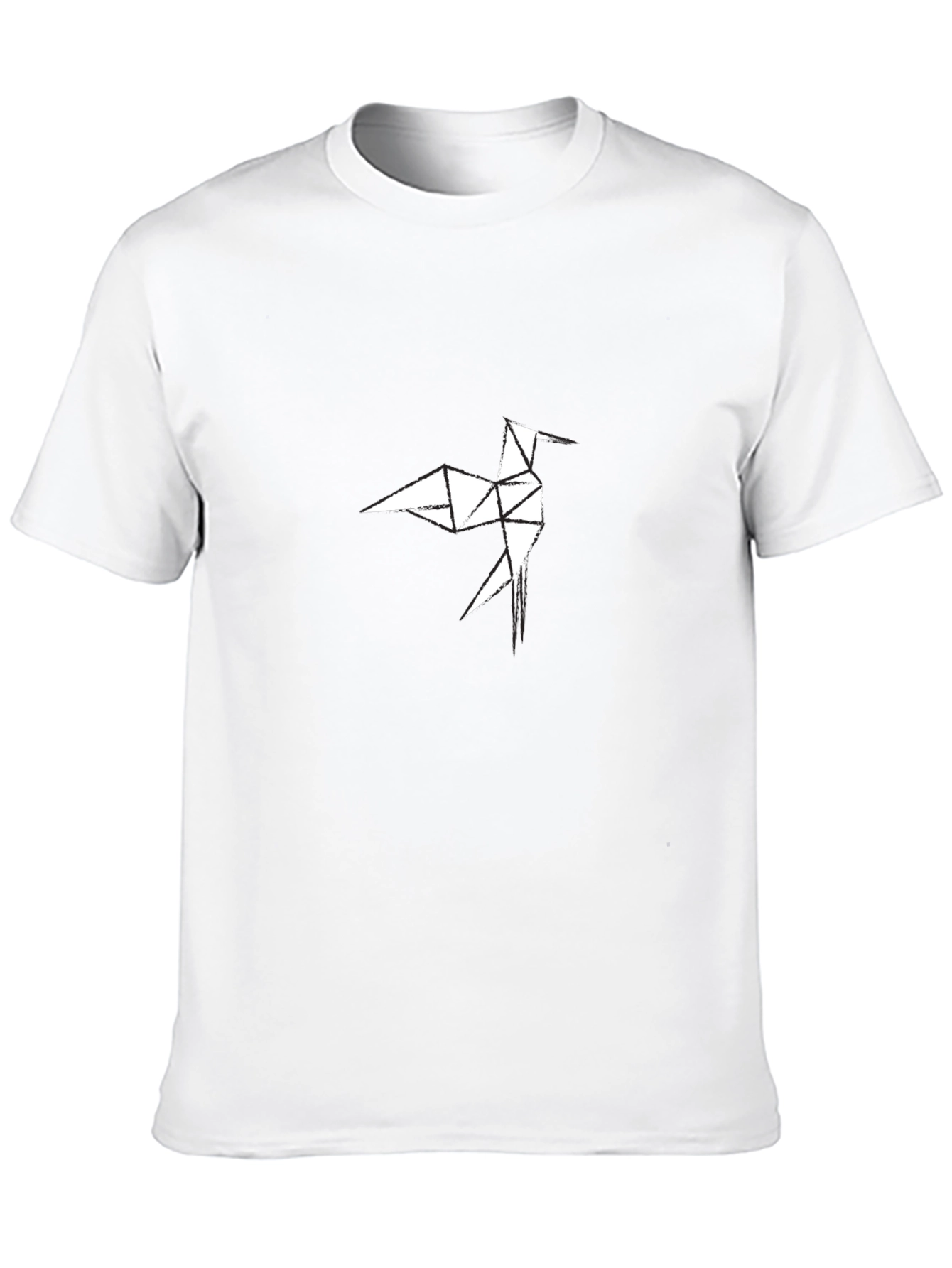 Black Origami Bird Graphic Tee - Modern Geometric Design view 10