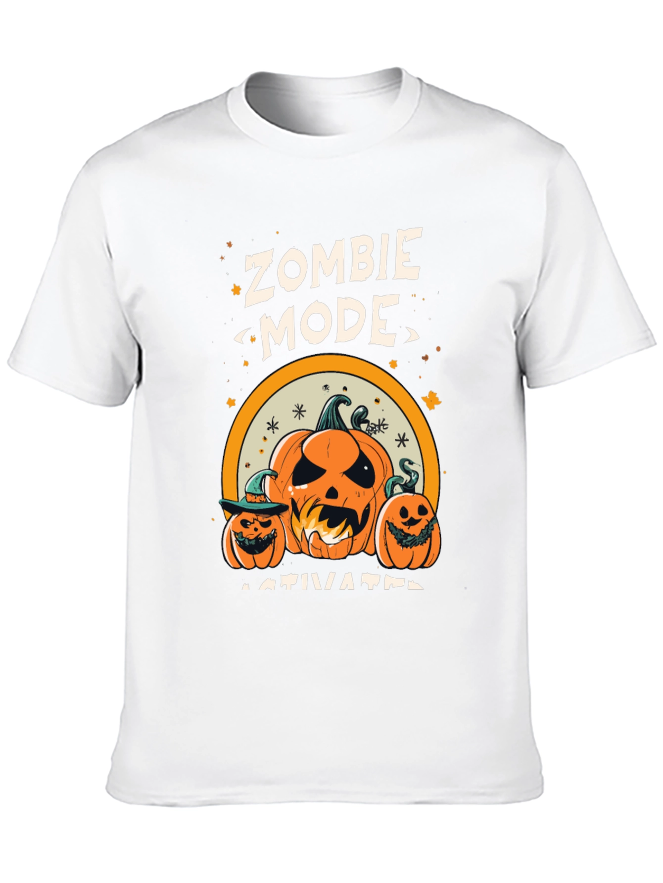Black Zombie Mode Activated Halloween T-Shirt view 10