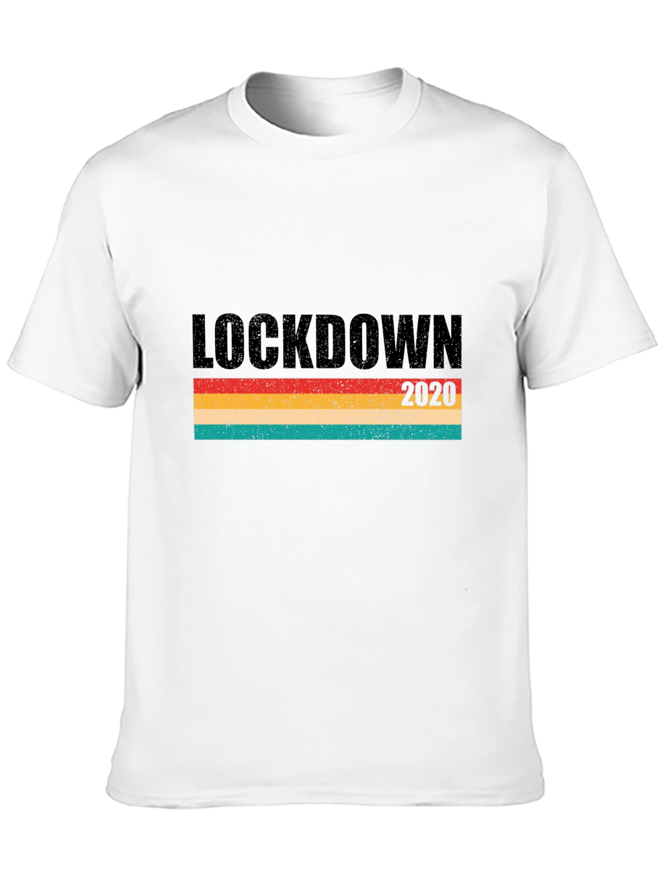 Black Lockdown 2020 Retro T-Shirt view 10