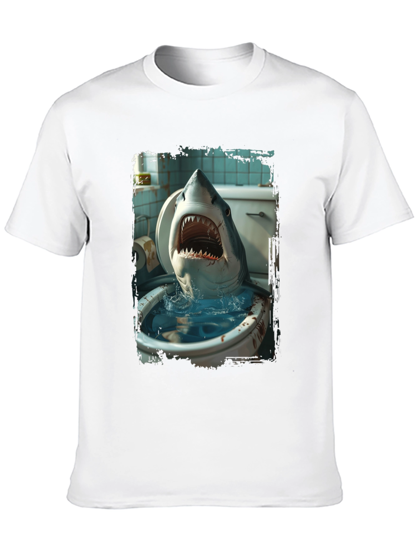 Black Shark Toilet Humor T-Shirt view 10