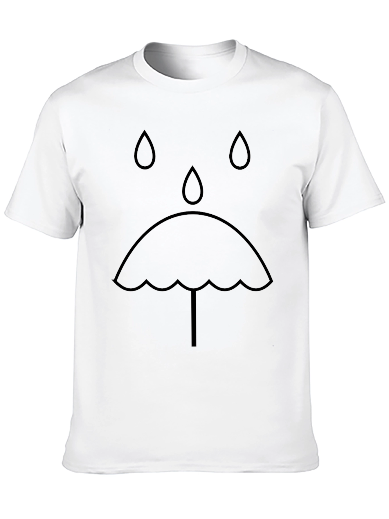 Black Sad Umbrella Graphic Tee - Black Cotton T-Shirt view 10