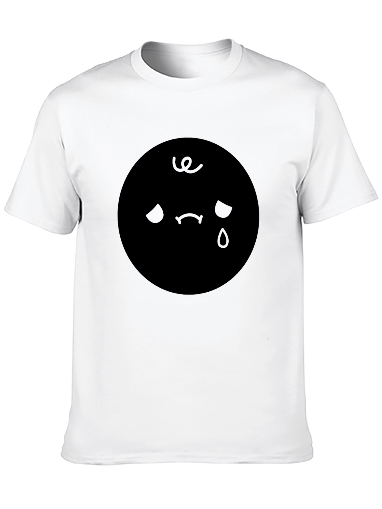 Black Sad Emoji Graphic Black T-Shirt view 10