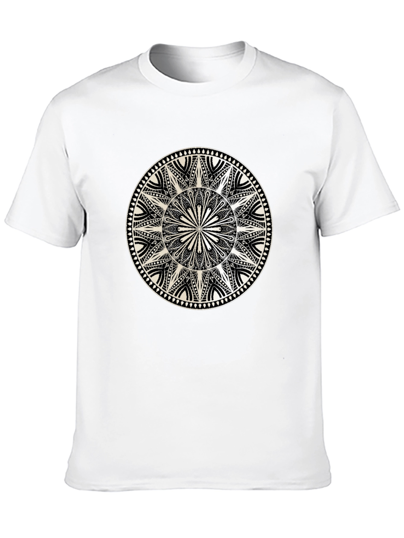 Black Mandala Graphic Print Black T-Shirt view 10