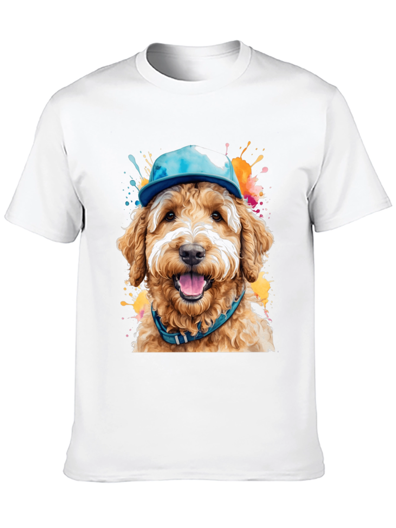 Black Dog in Hat T-Shirt - Unique Artistic Design view 10