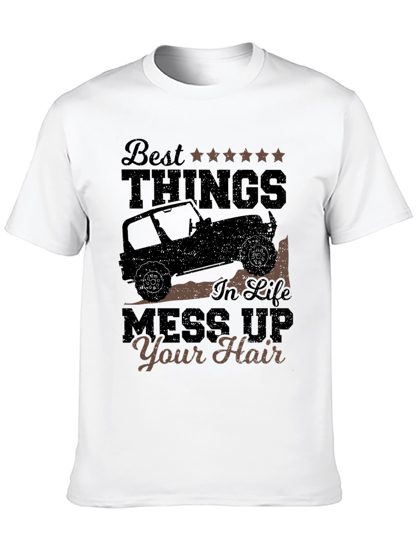 Black Best Things T-Shirt: Jeep Life, Mess Up Your Hair view 10