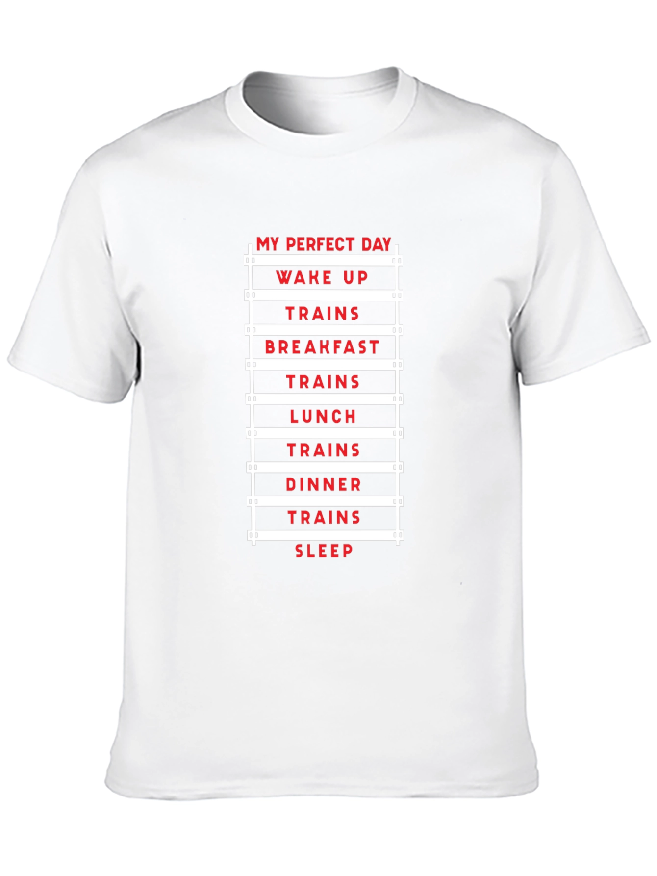 Black My Perfect Day Trains T-Shirt view 10