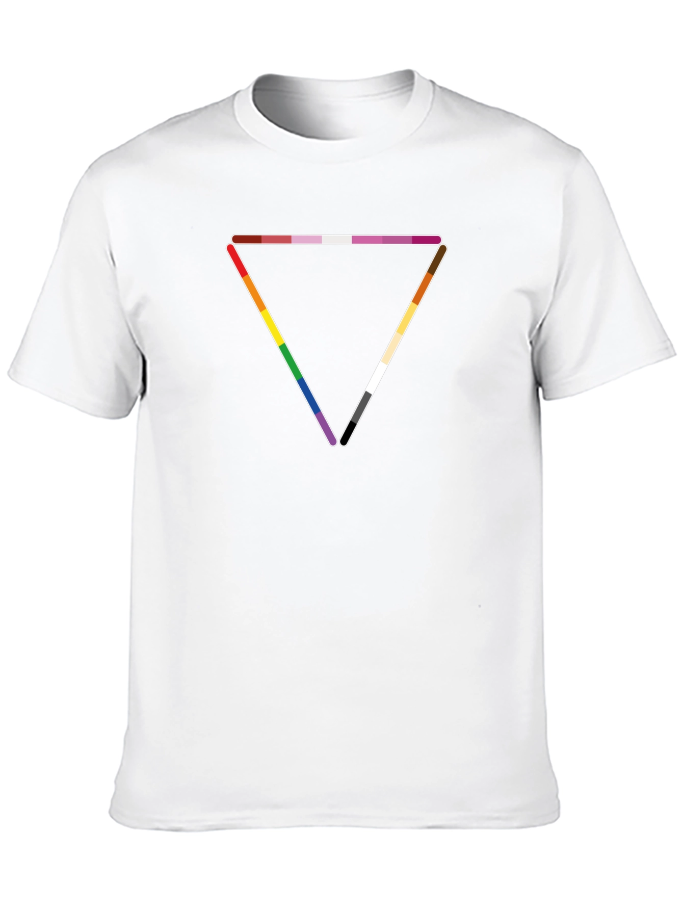 Black LGBTQ+ Pride Triangle Graphic T-Shirt view 10