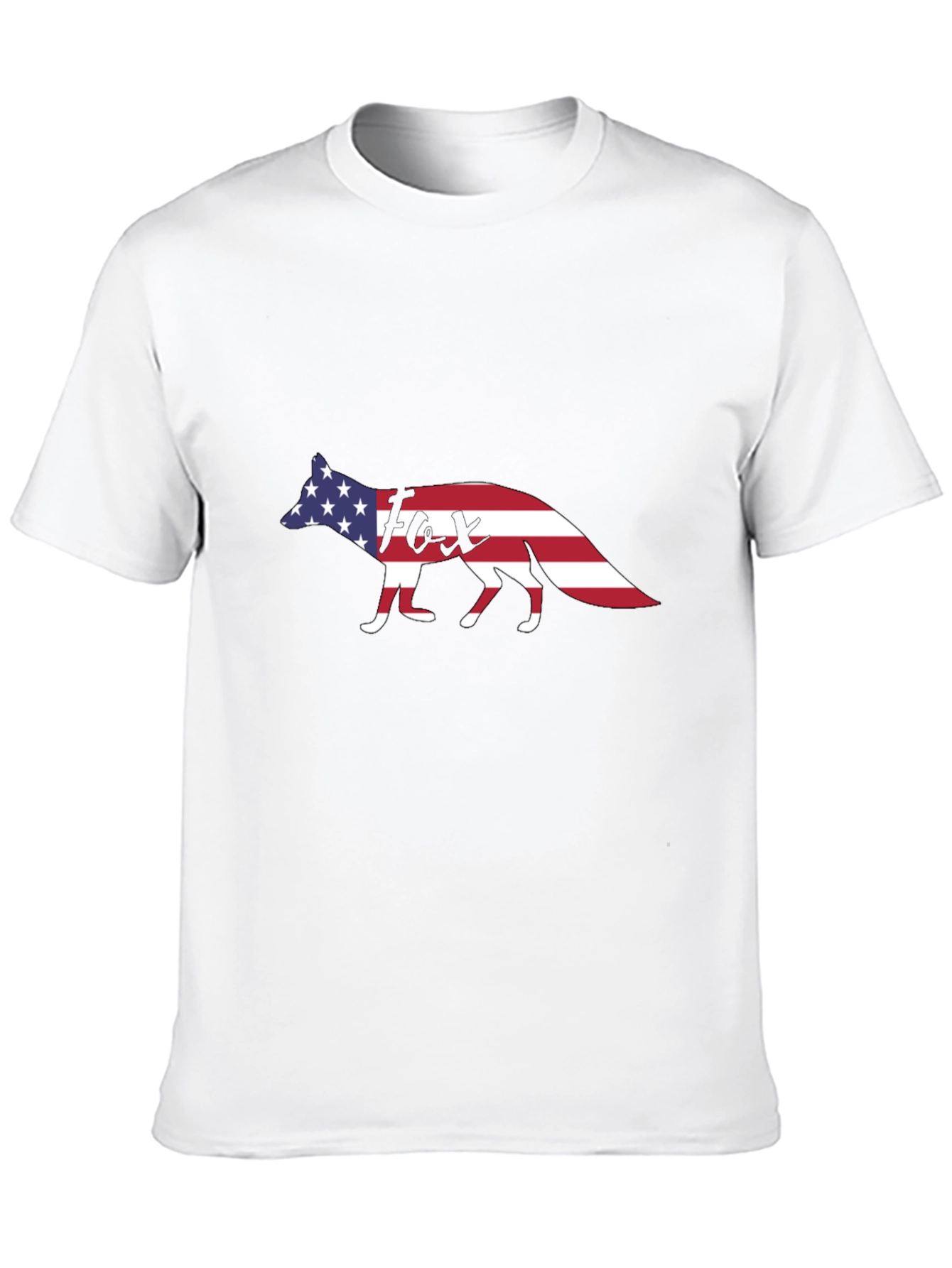 Black American Fox Graphic T-Shirt - Patriotic USA Design view 10