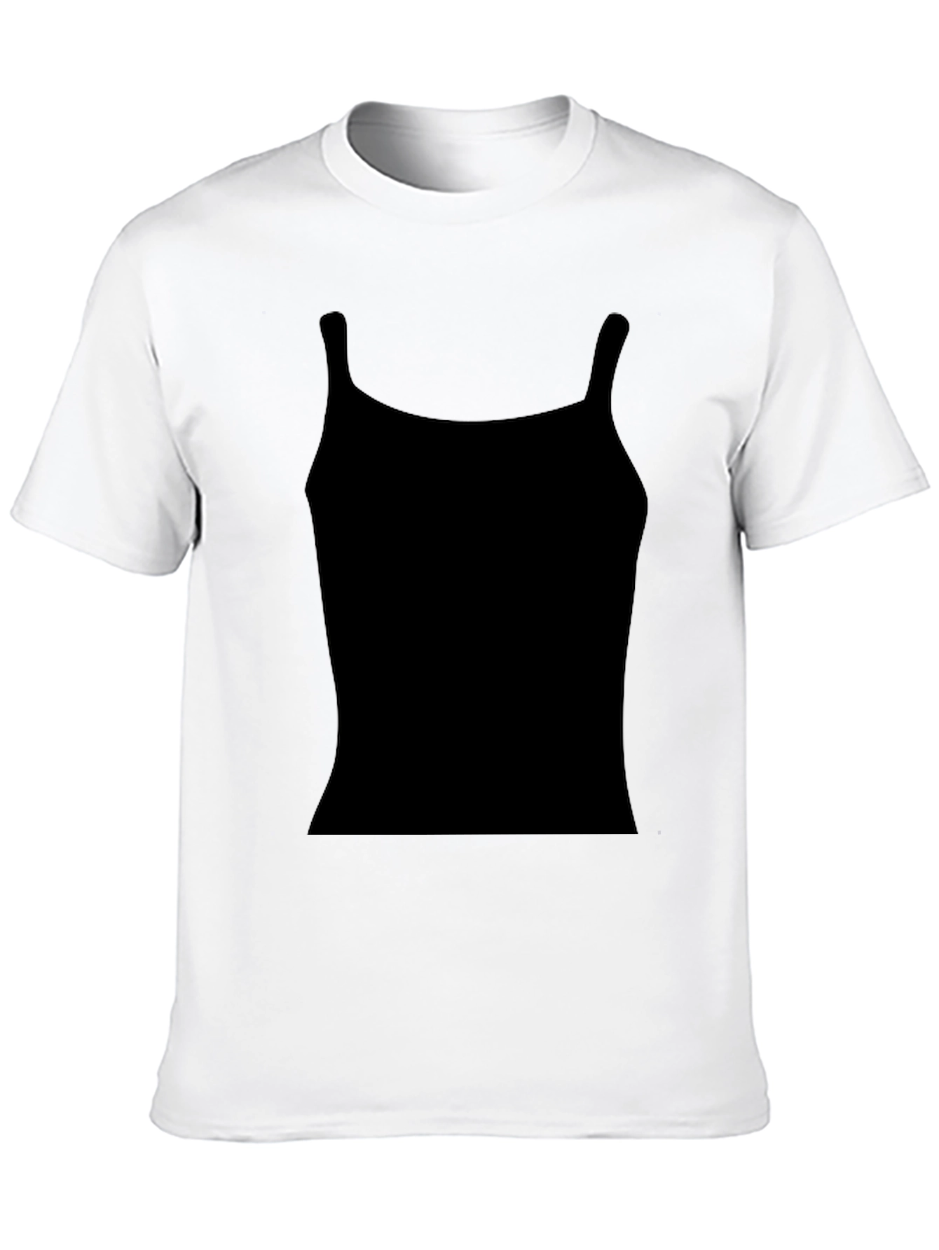 Black Black T-Shirt with Tank Top Design view 10