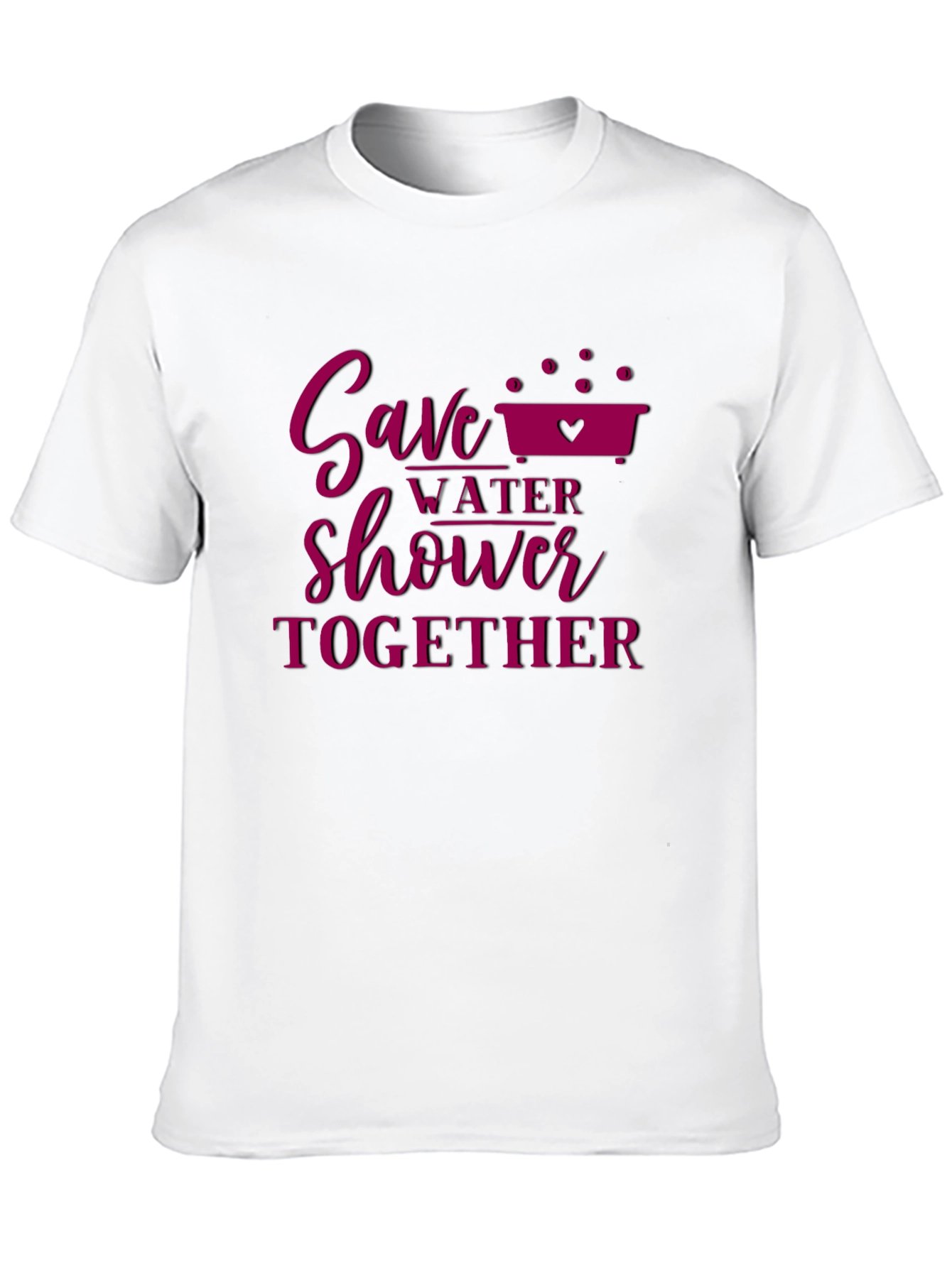 Black Save Water Shower Together Black Graphic Tee view 10