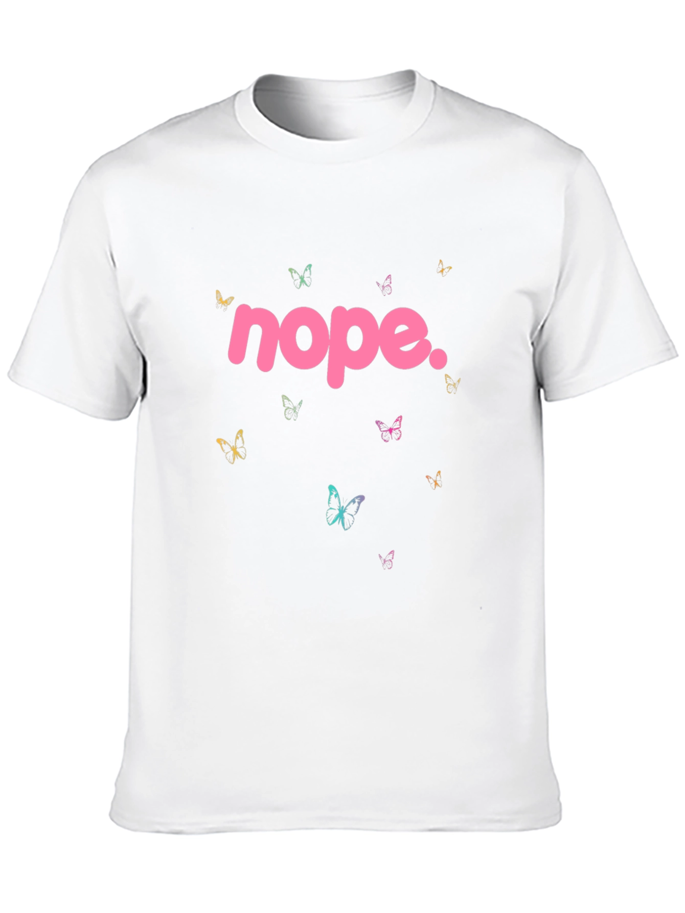 Black Nope Butterfly Graphic Tee - Trendy Casual Style view 10