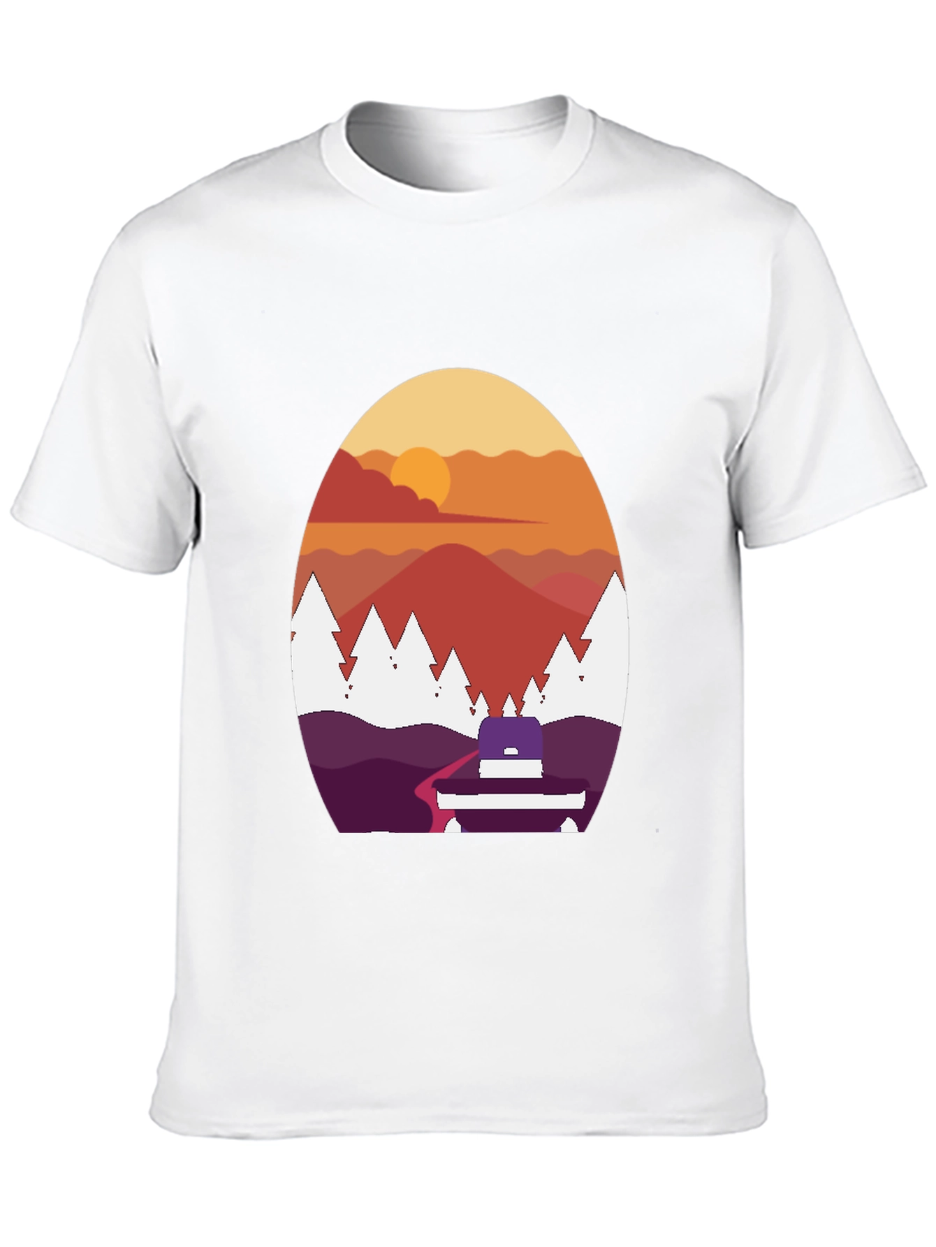 Black Sunset Mountain Graphic Tee - Black view 10