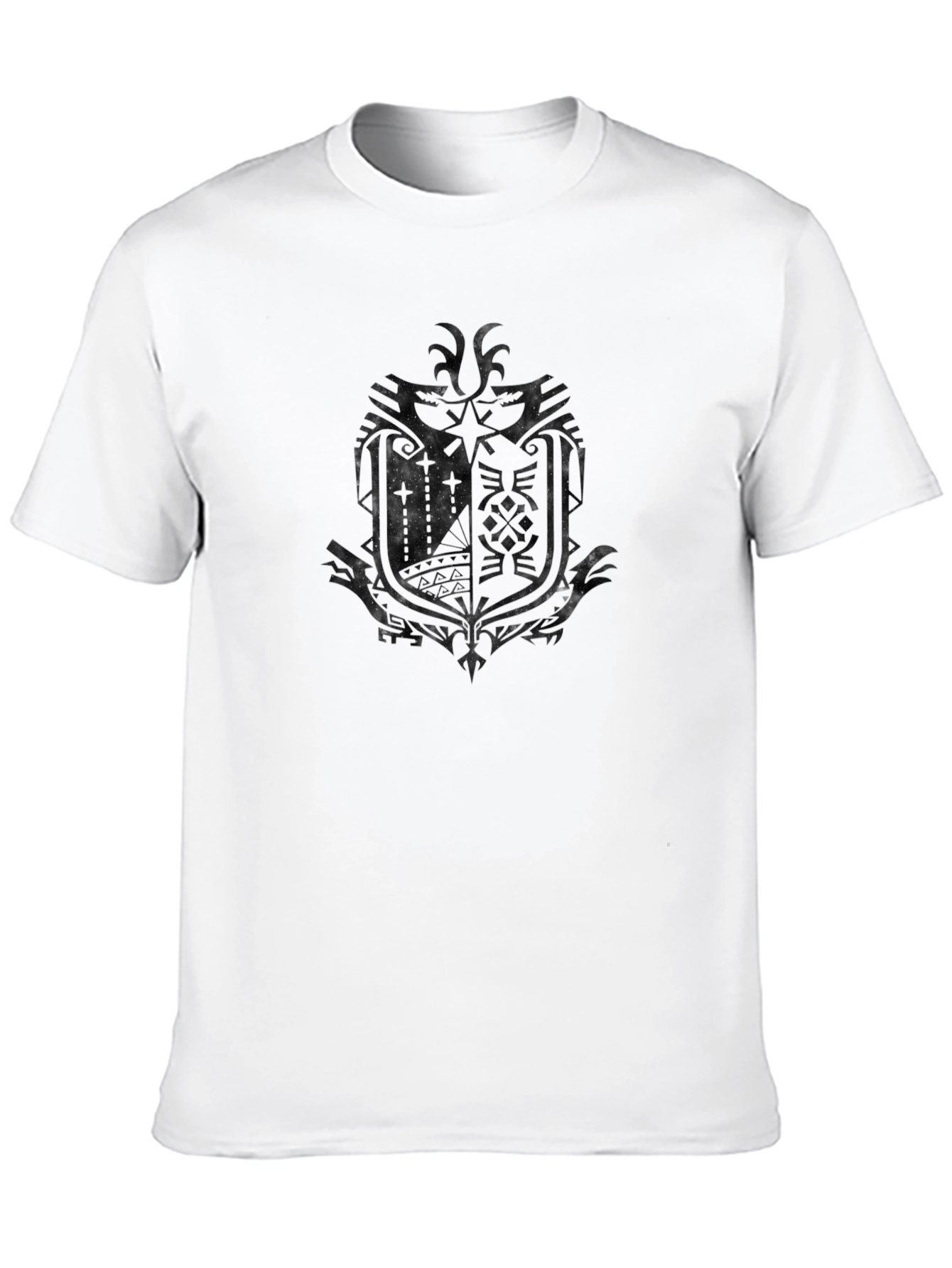 Black Men's Black Graphic Tee - Dark Crest Design view 10