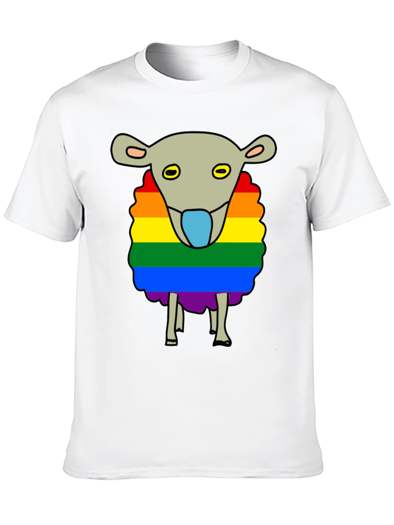Black Rainbow Sheep Graphic Tee - Black Cotton Blend view 10