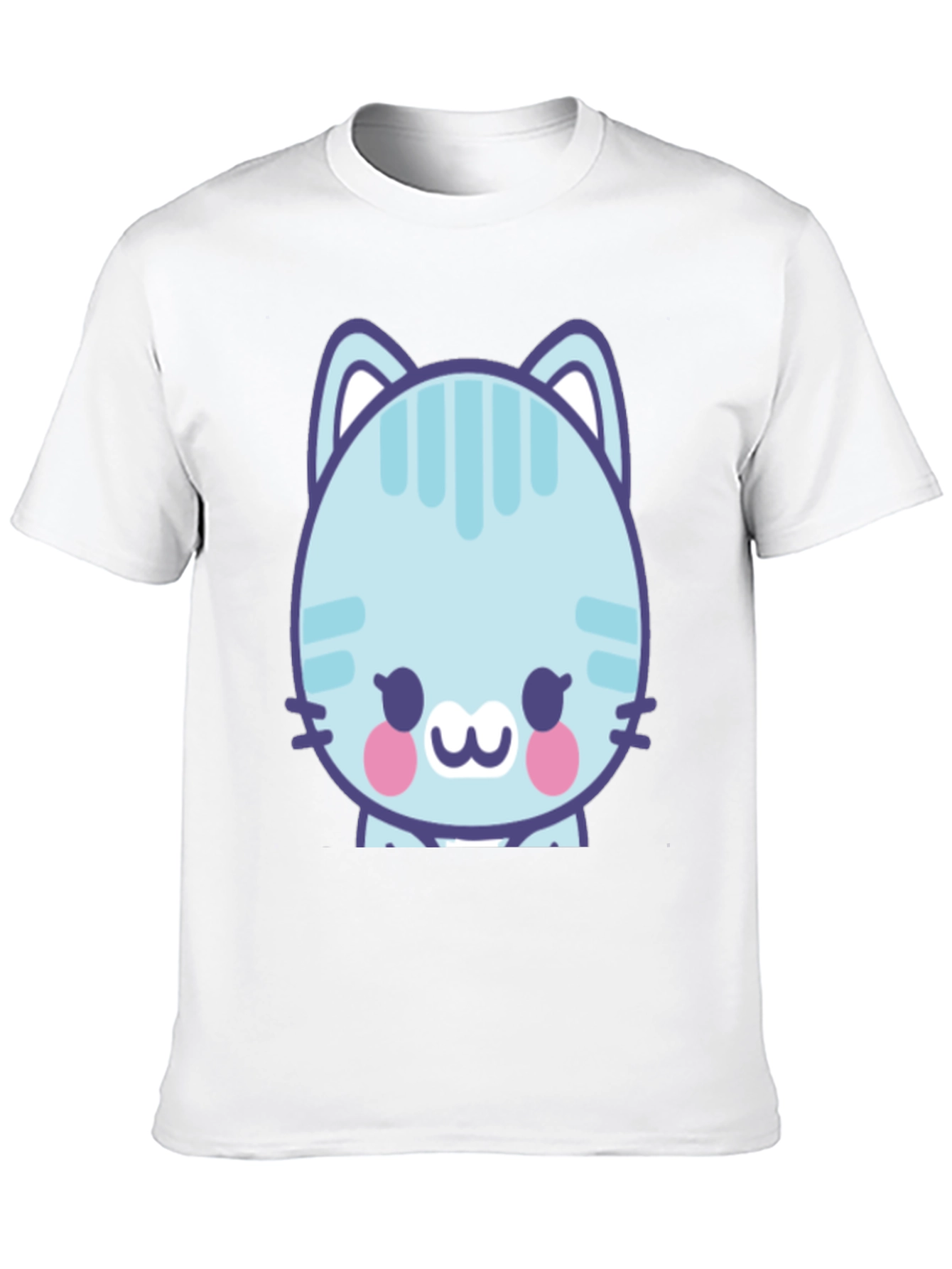 Black Cute Cartoon Cat Graphic T-Shirt - Black view 10