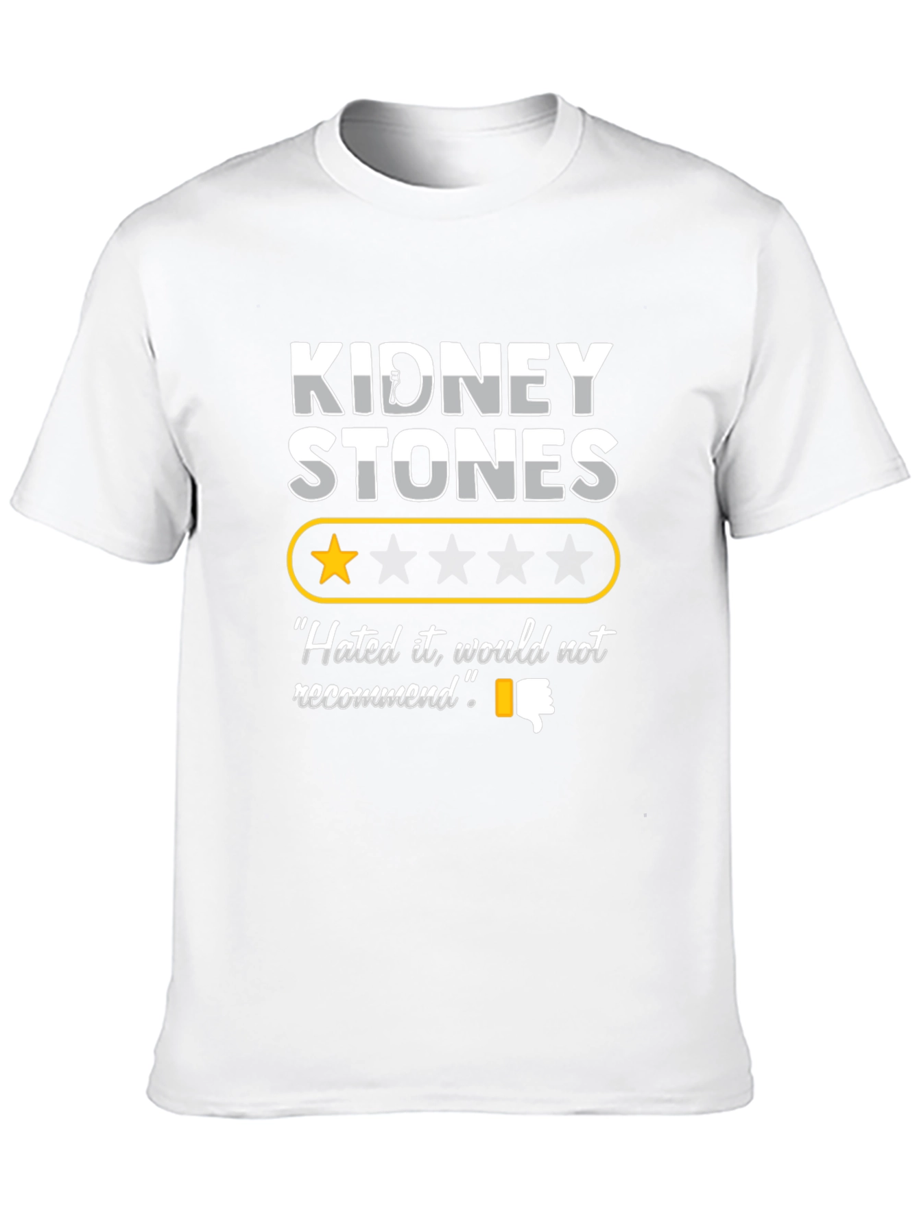 Black Kidney Stones Graphic Tee - One Star Review T-Shirt view 10