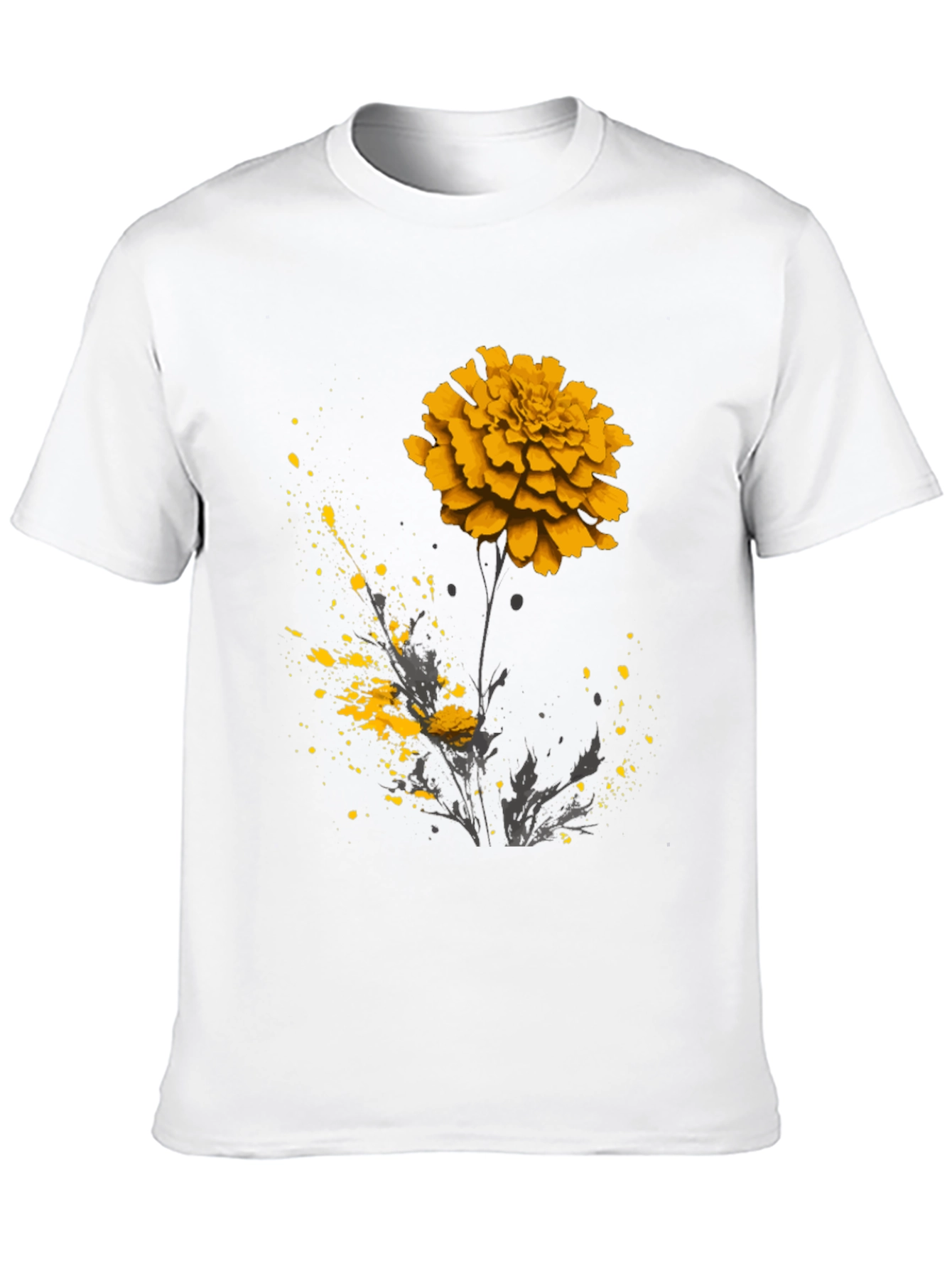 Black Floral Graphic Tee - Black T-Shirt with Flower Design view 10