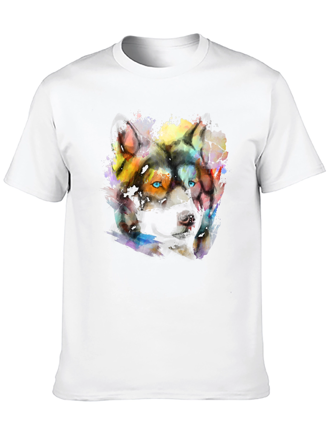 Black Abstract Wolf Graphic Print T-Shirt view 10