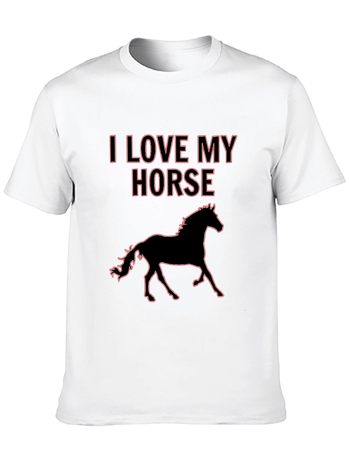 Black I Love My Horse T-Shirt - Black view 10