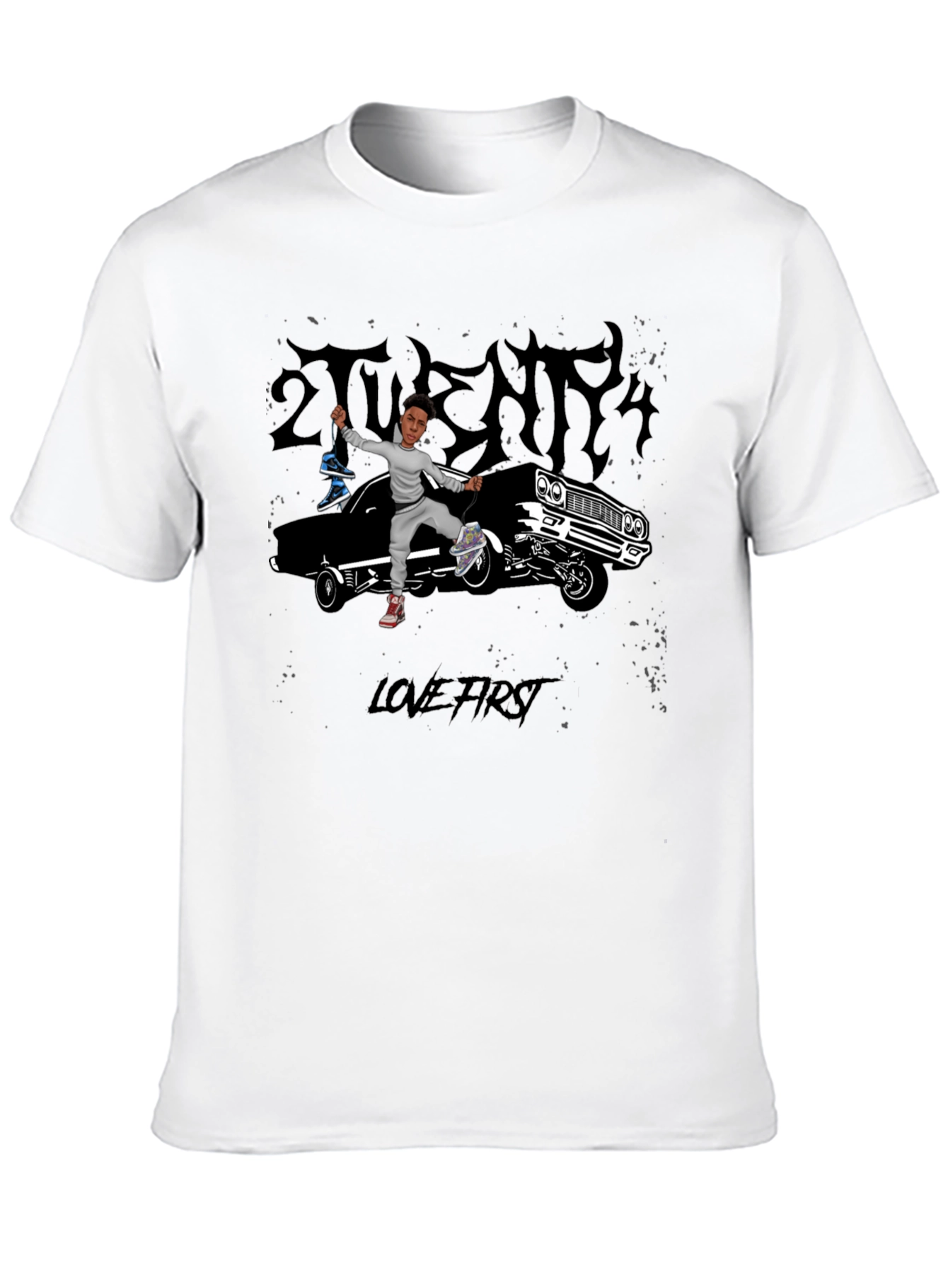 Black Graphic Tee - 2THEMAX Love First Design view 10