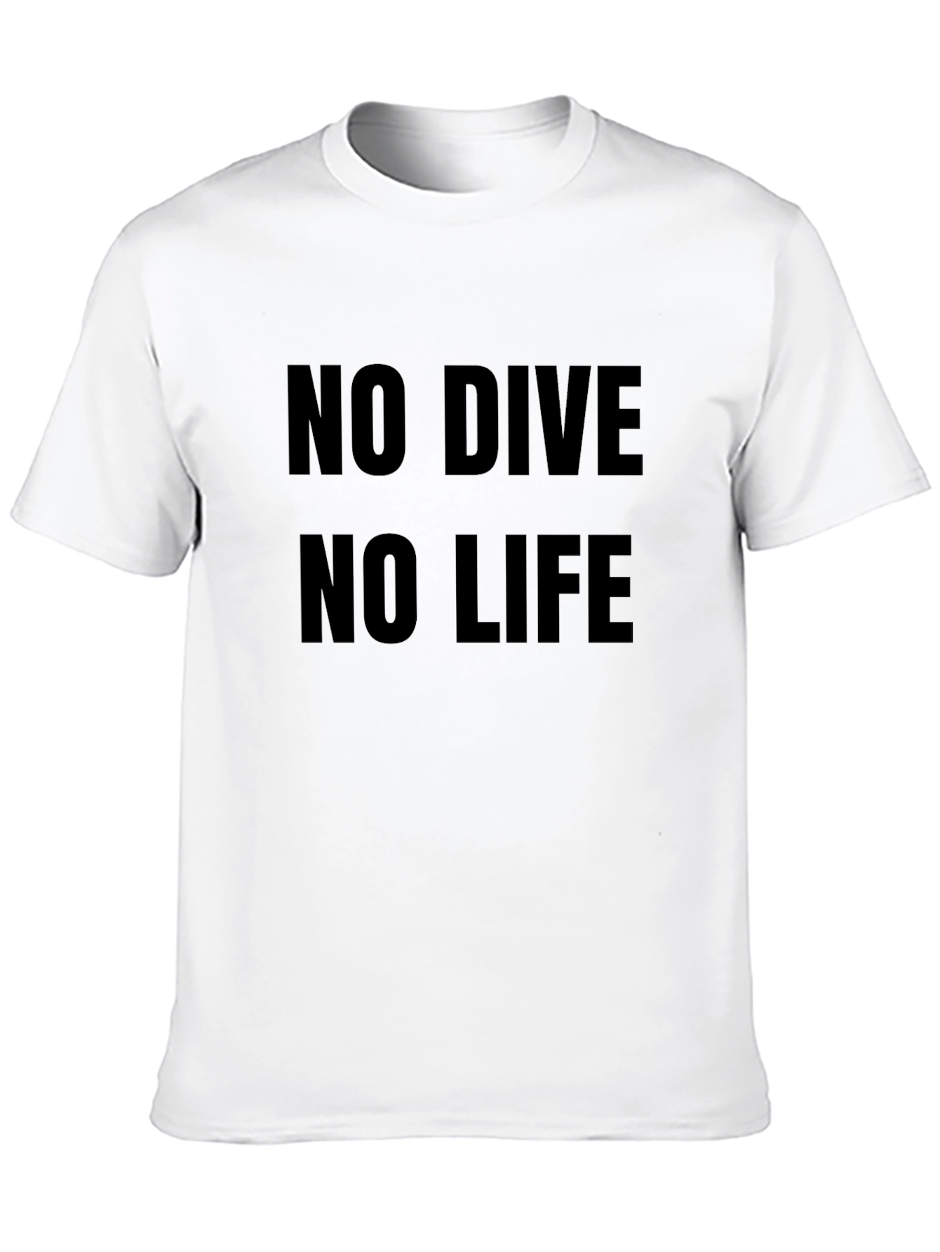 Black No Dive No Life Graphic Tee - Black Casual T-Shirt view 10